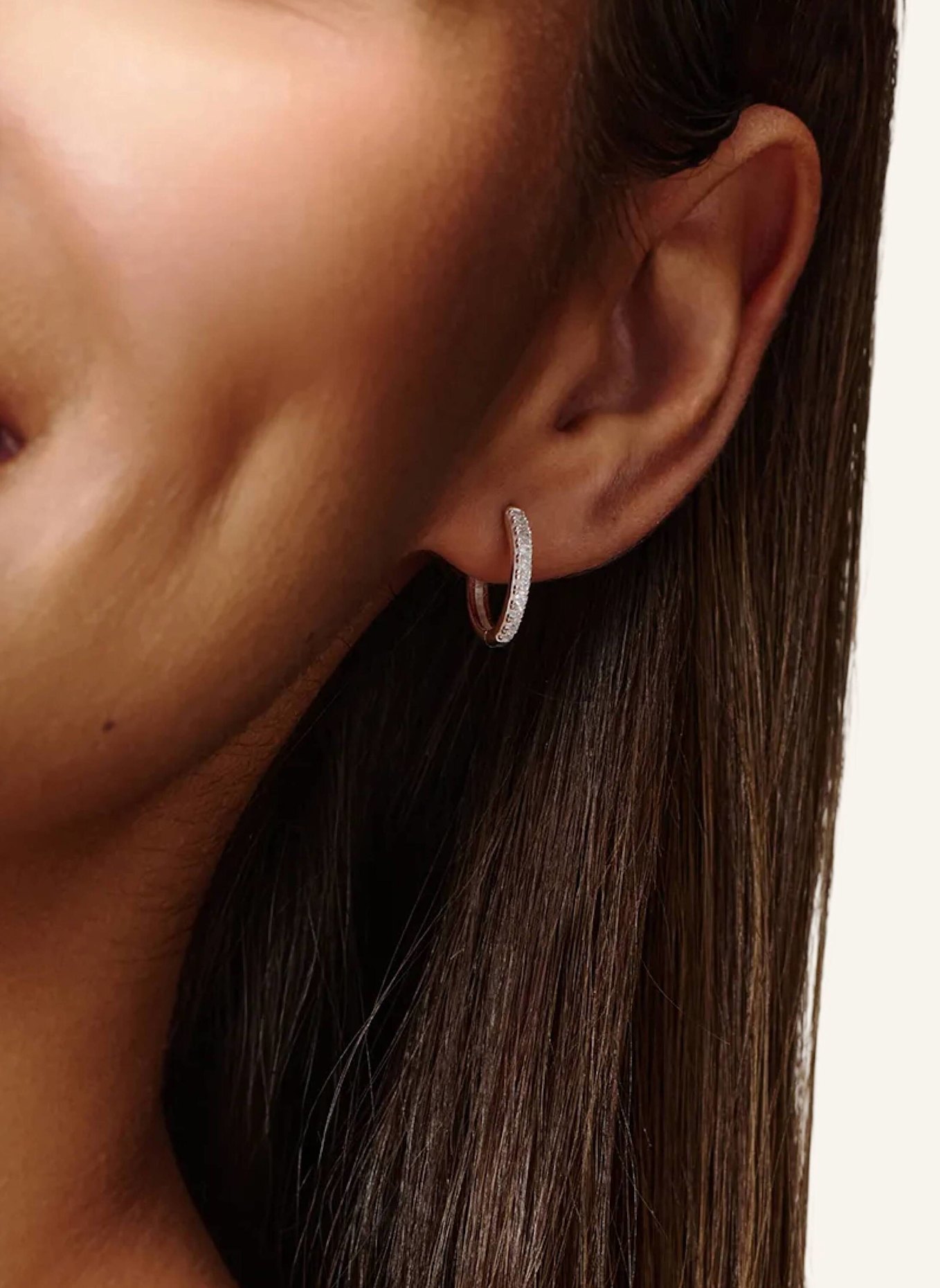 Pompidou Creolen LILLIAN TINY PAVé by GLAMBOU: SILBER