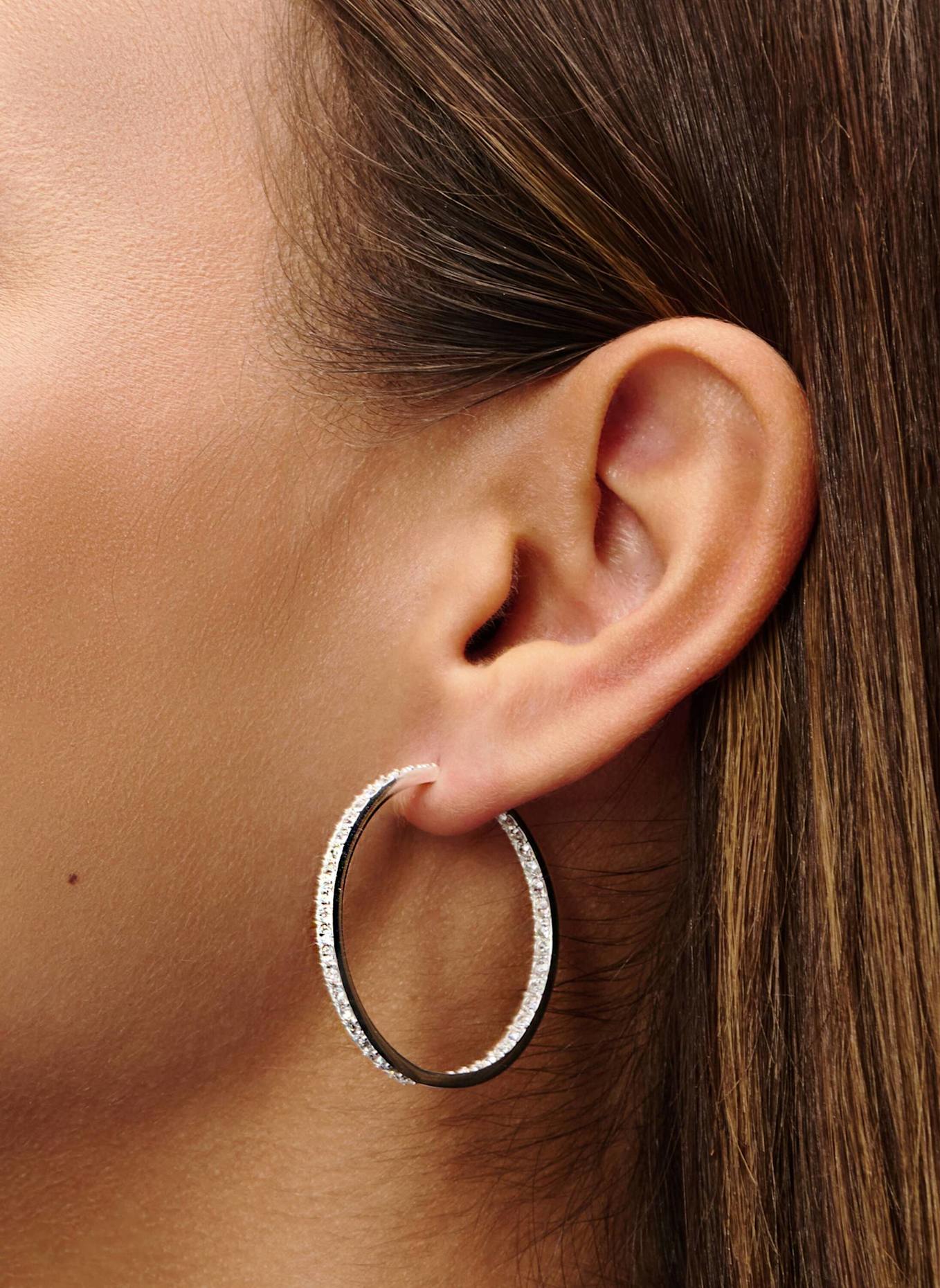 Pompidou Ohrringe LILLIAN MAXI PAVé by GLAMBOU: SILBER