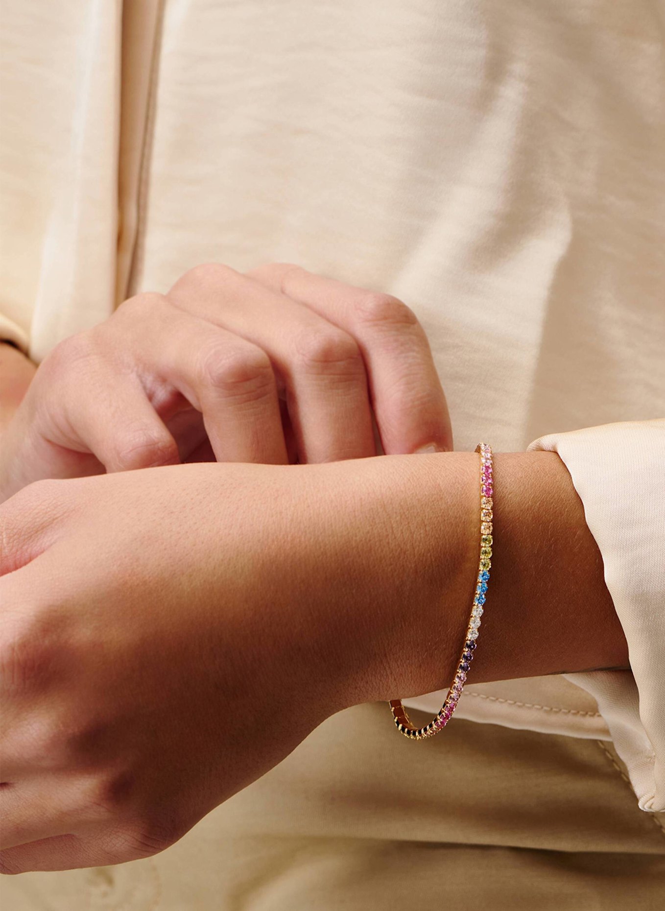 OHH LUILU Armband TENNIS BRACELET PASTEL RAINBOW by GLAMBOU: GOLD