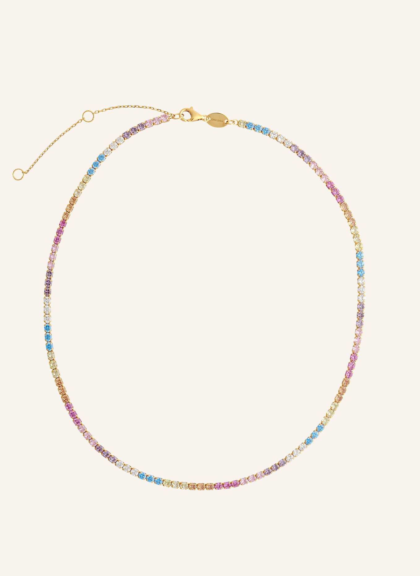 OHH LUILU Kette TENNIS CHOKER PASTEL RAINBOW by GLAMBOU: GOLD