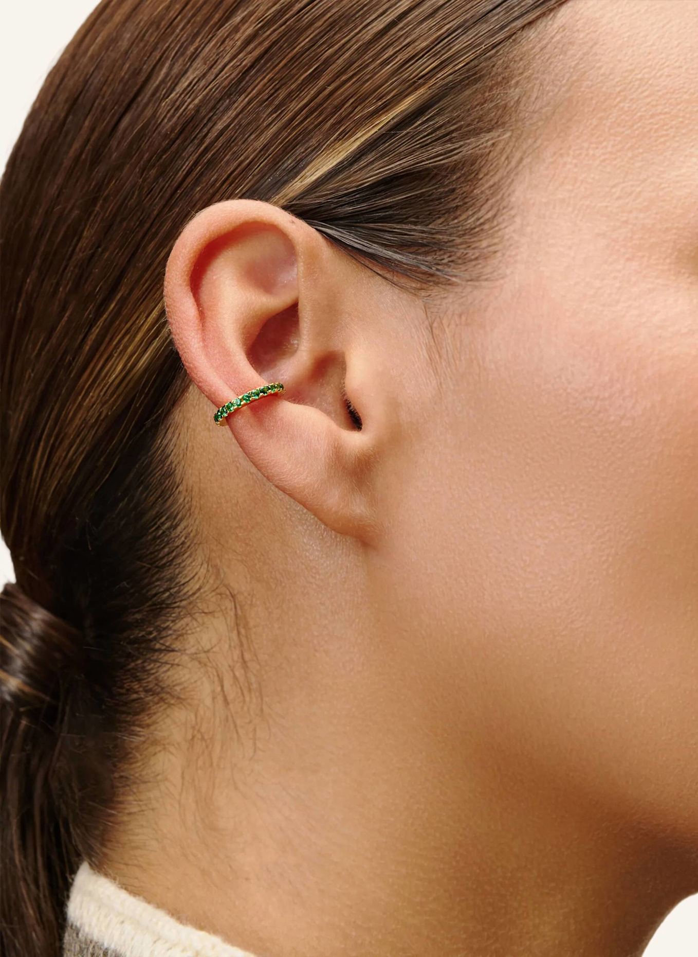 OHH LUILU Ohrhänger KYLEE GREEN CUFF by GLAMBOU: GOLD