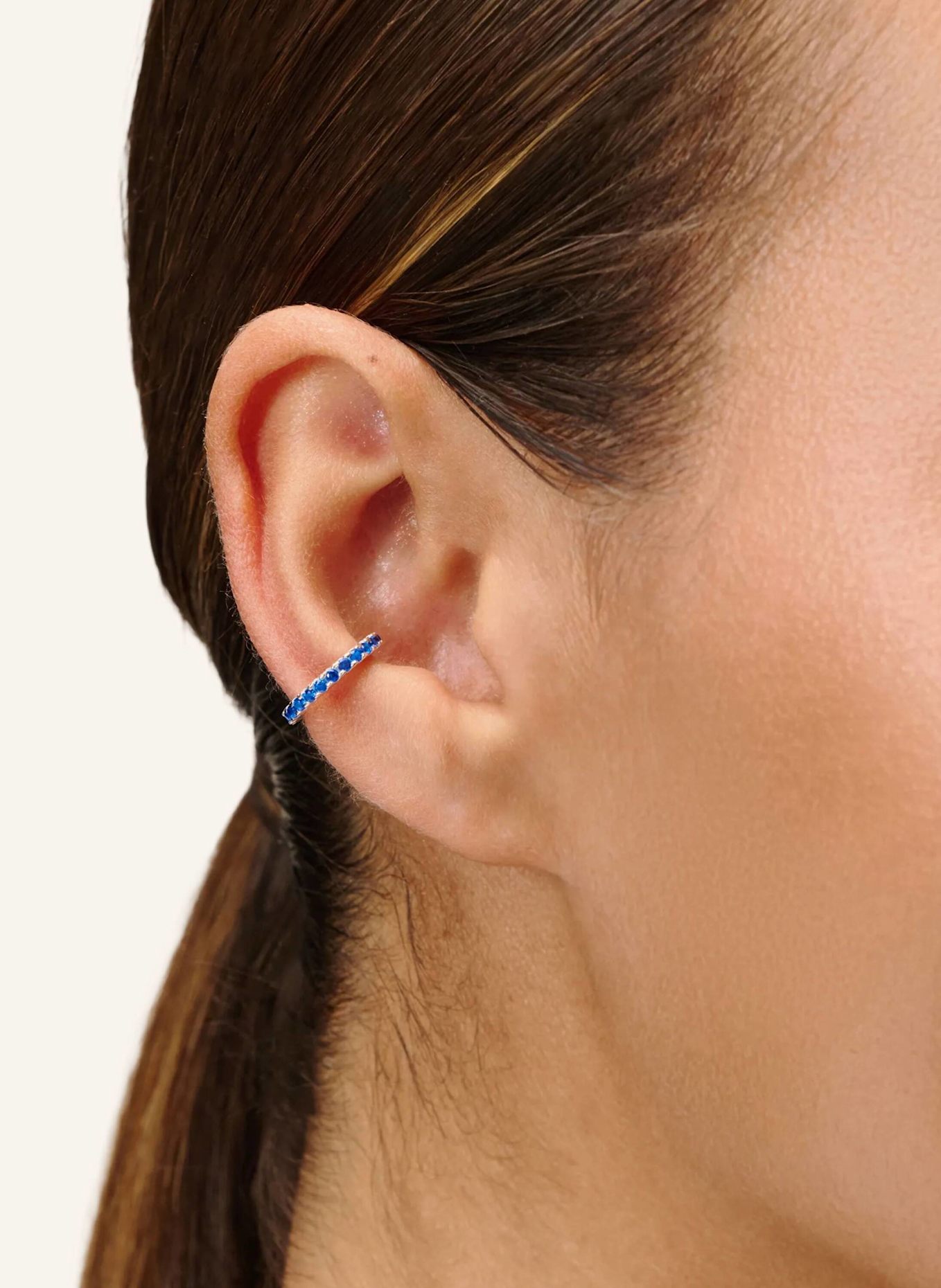 OHH LUILU Ohrhänger KYLEE BLUE CUFF by GLAMBOU: SILBER