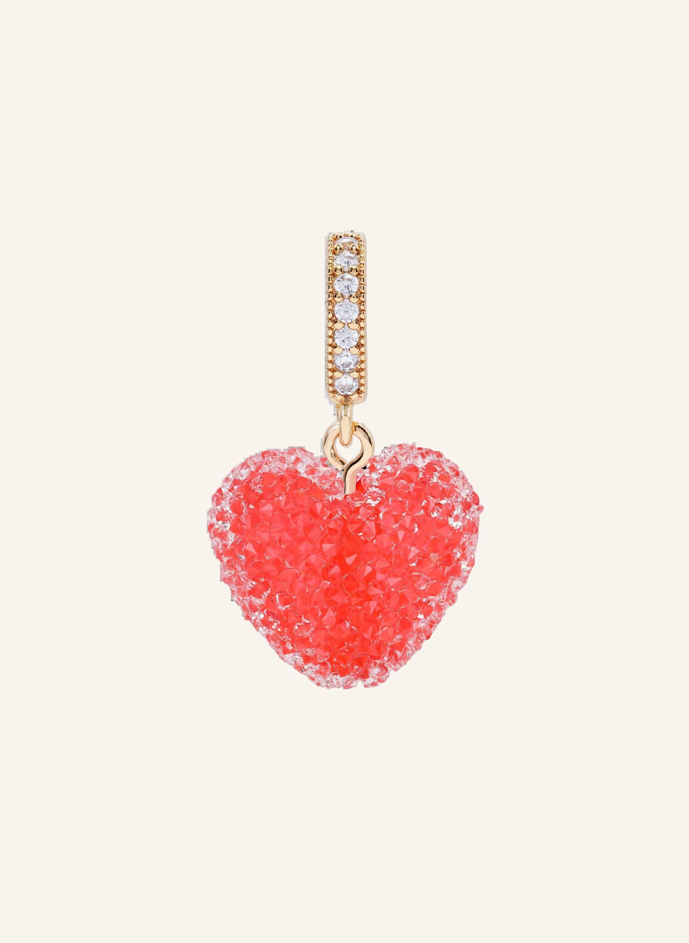 CRYSTAL HAZE Anhänger JELLY HEART ROUGE PAVE by GLAMBOU: GOLD