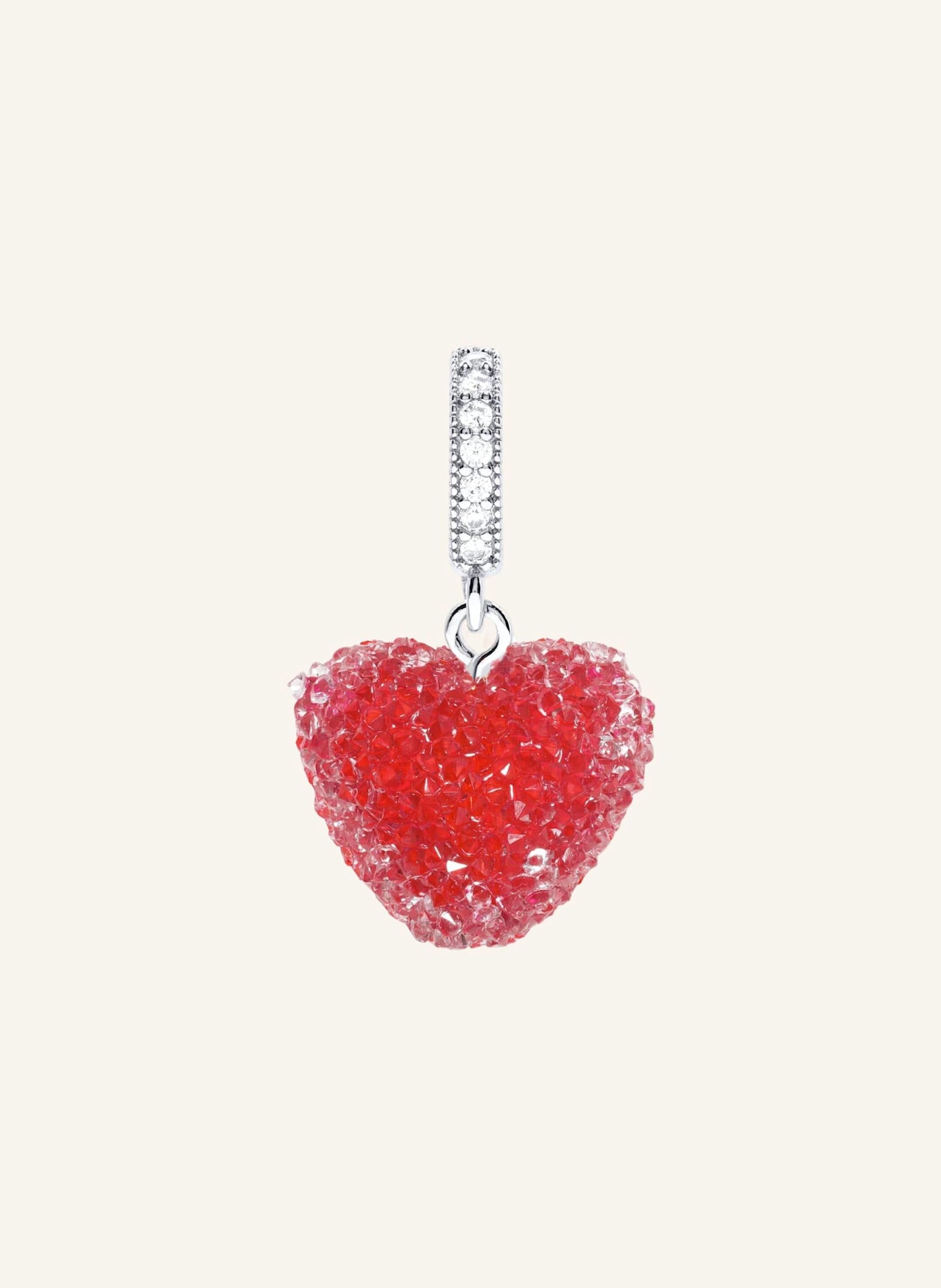 CRYSTAL HAZE Anhänger JELLY HEART ROUGE PAVE by GLAMBOU: SILBER