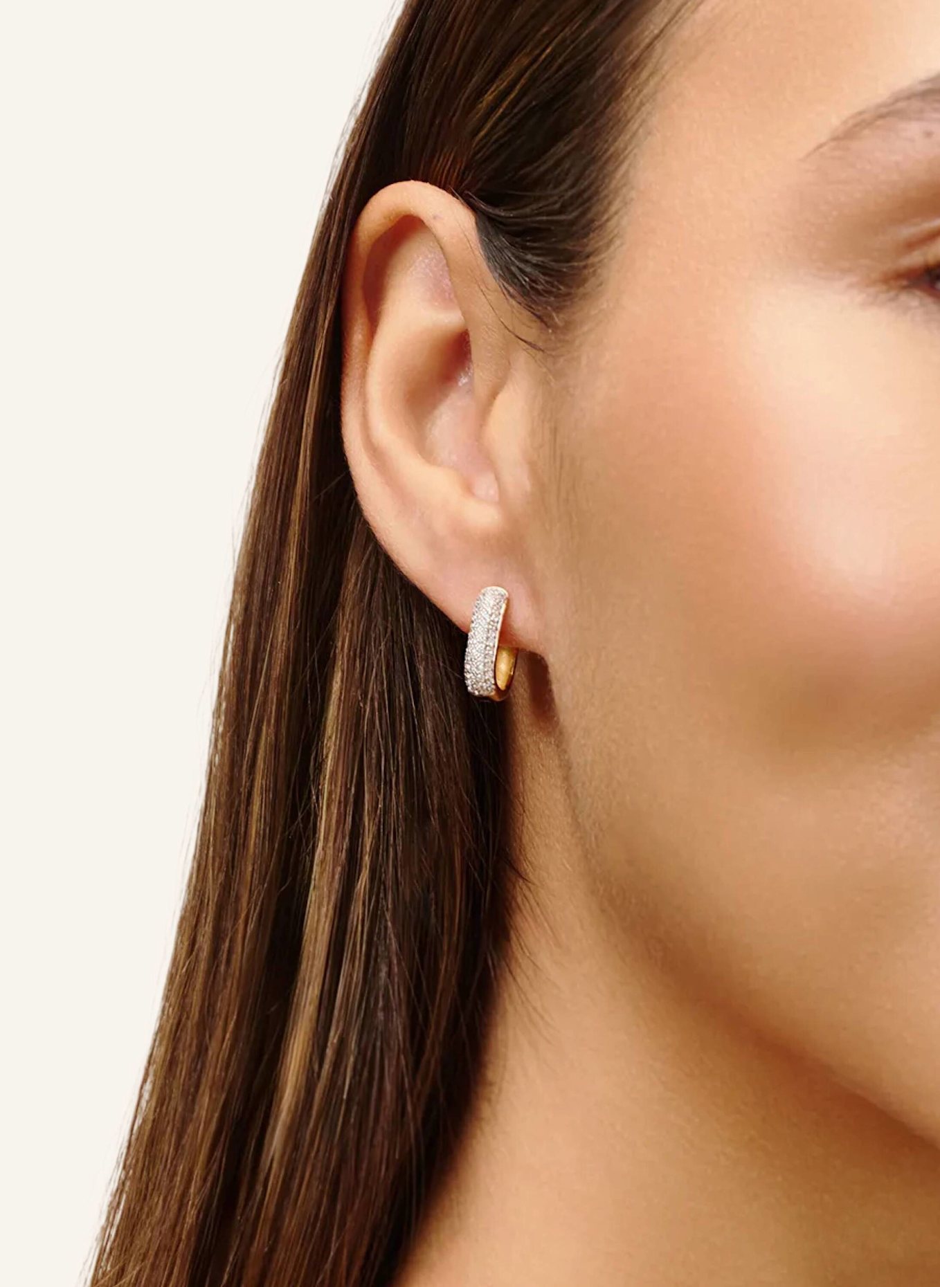 Pompidou Creolen CHLOE MINI PAVé by GLAMBOU: GOLD