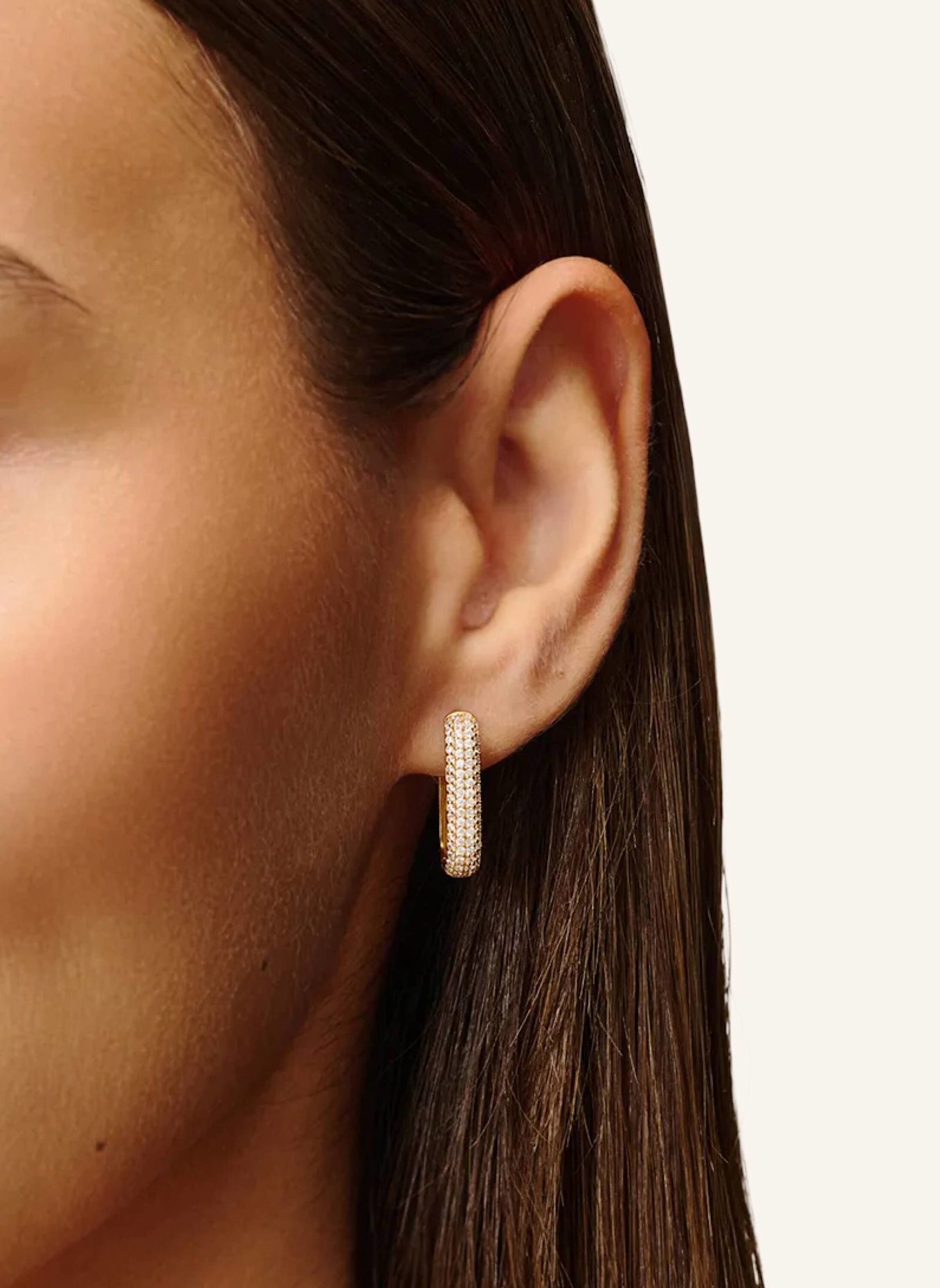 Pompidou Ohrringe CHLOE PAVé by GLAMBOU: GOLD