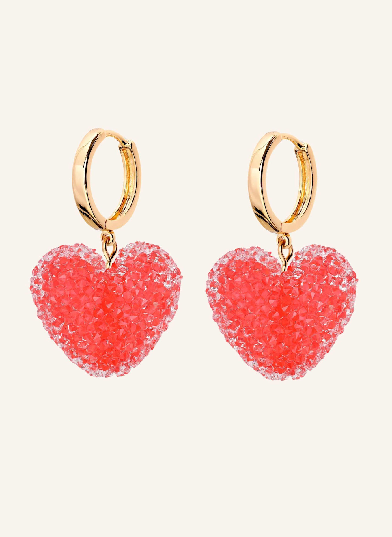 CRYSTAL HAZE Creolen JELLY HEART ROUGE by GLAMBOU: GOLD