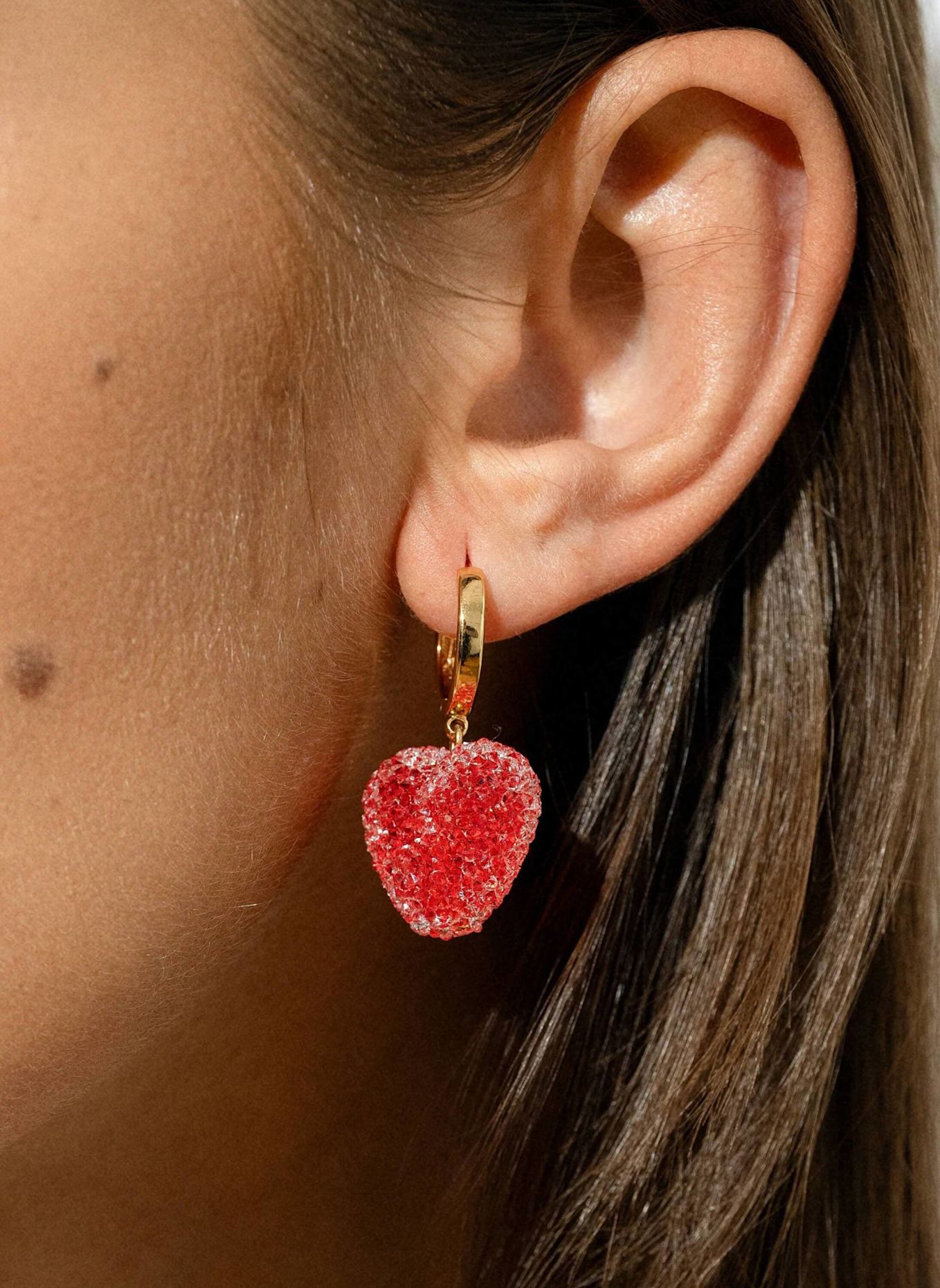 CRYSTAL HAZE Creolen JELLY HEART ROUGE by GLAMBOU: GOLD