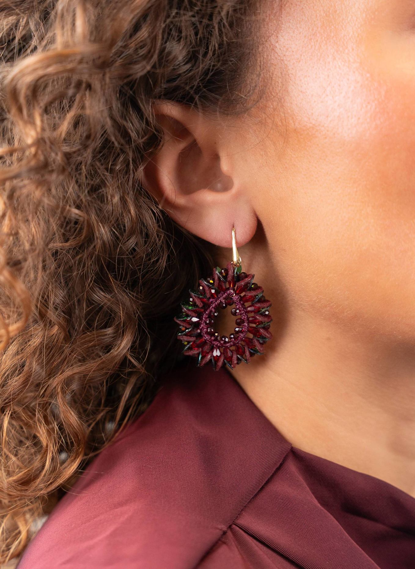 LOTT.gioielli Ohrhänger ROBIN CHERRY LACQUER by GLAMBOU: GOLD