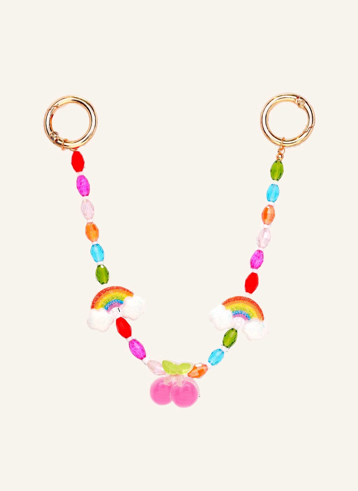 CRYSTAL HAZE Bag charms CHERRY POP BAG CHAIN by GLAMBOU: GOLD