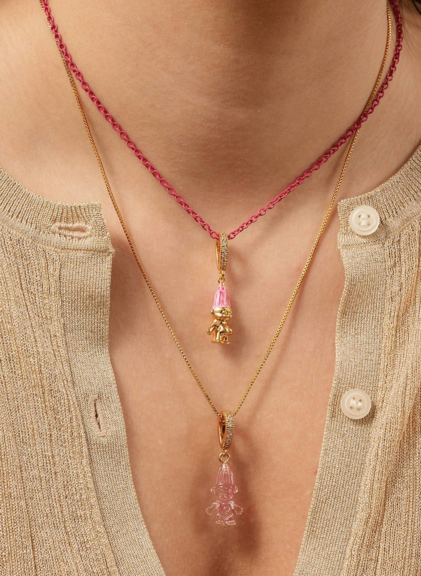 CRYSTAL HAZE Halsketten O NECKLACE by GLAMBOU: GOLD