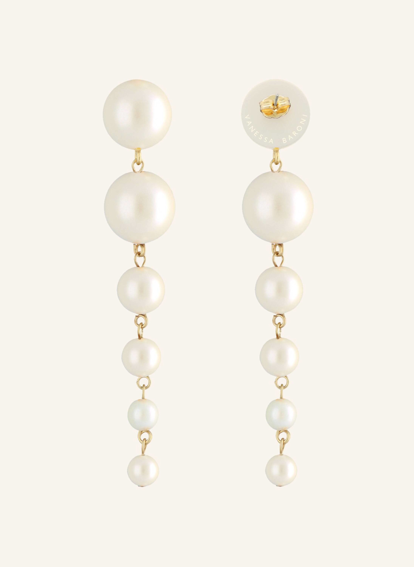 VANESSA BARONI Ohrhänger WATERFALL EARRING PEARL by GLAMBOU: WEISS