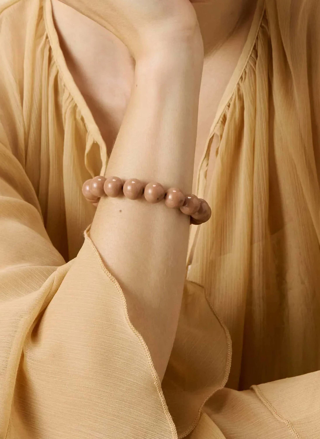 VANESSA BARONI Armbänder MINI BEADS FLEX BRACELET MOCHA MOUSE by GLAMBOU: GOLD