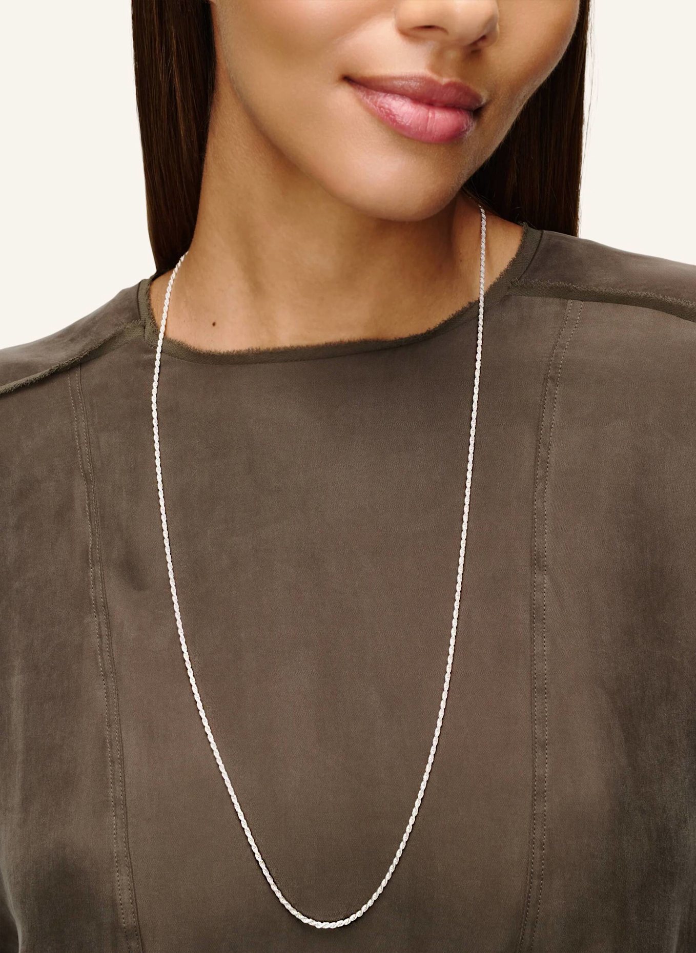 Pompidou Halsketten MINI RUBY LONG by GLAMBOU: SILBER