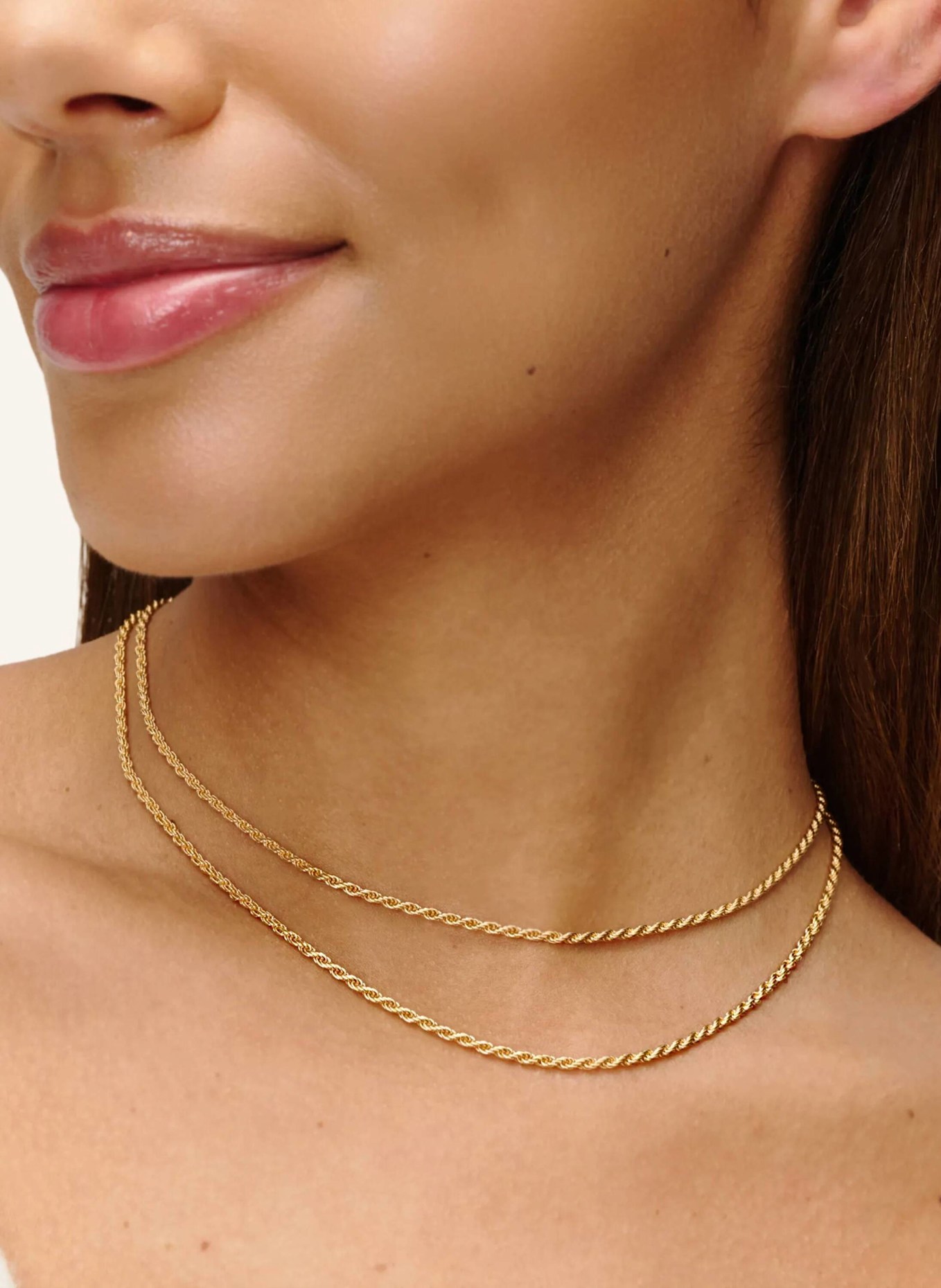 Pompidou Halsketten MINI RUBY LONG by GLAMBOU: GOLD