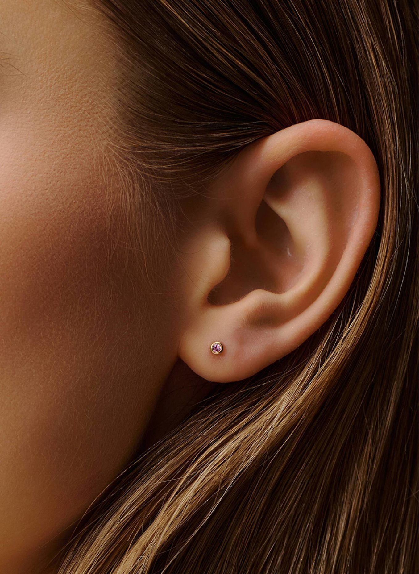 OHH LUILU Ohrstecker CRYSTAL STUDS PINK by GLAMBOU: GOLD