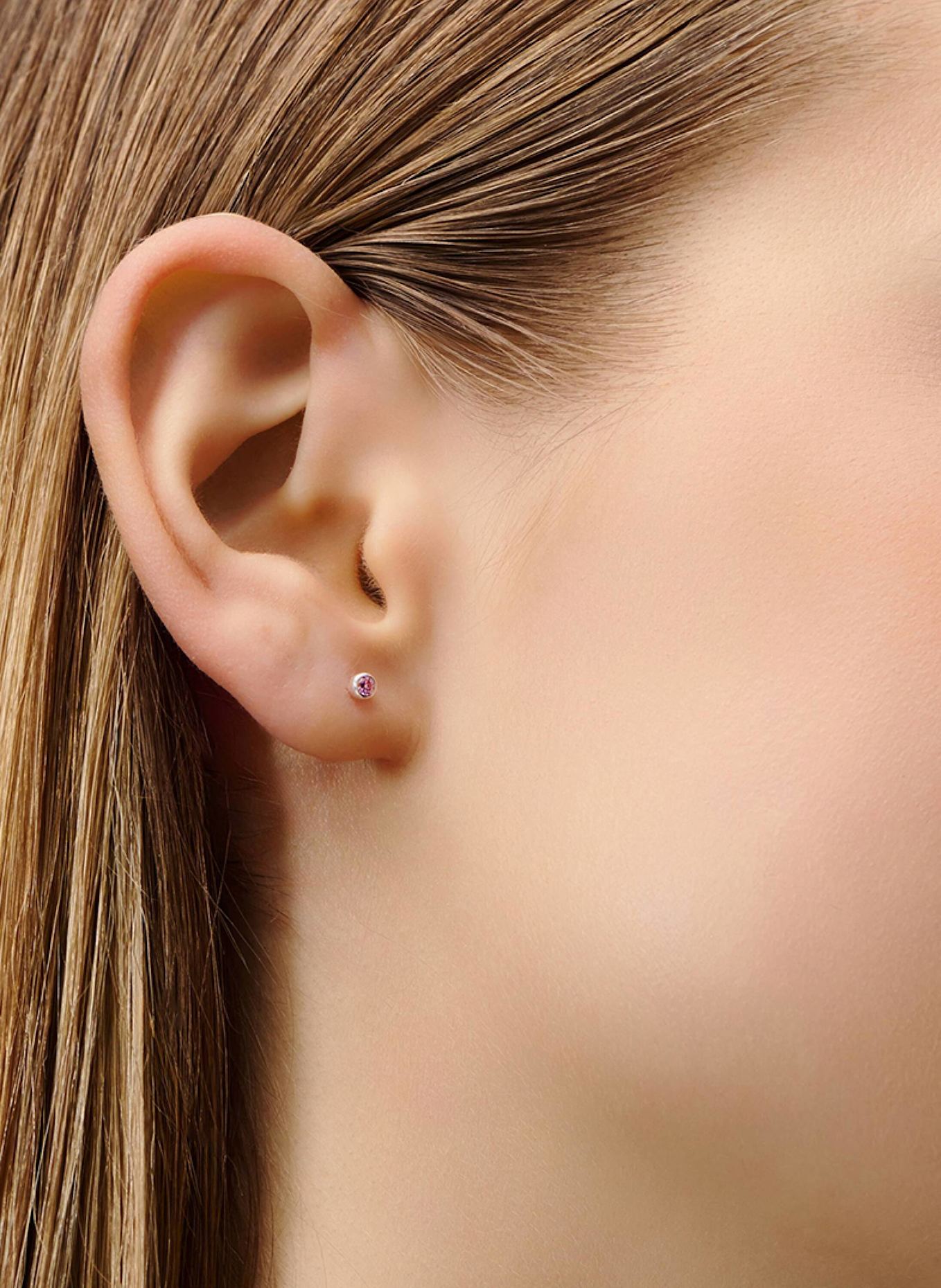 OHH LUILU Ohrstecker CRYSTAL STUDS PINK by GLAMBOU: SILBER