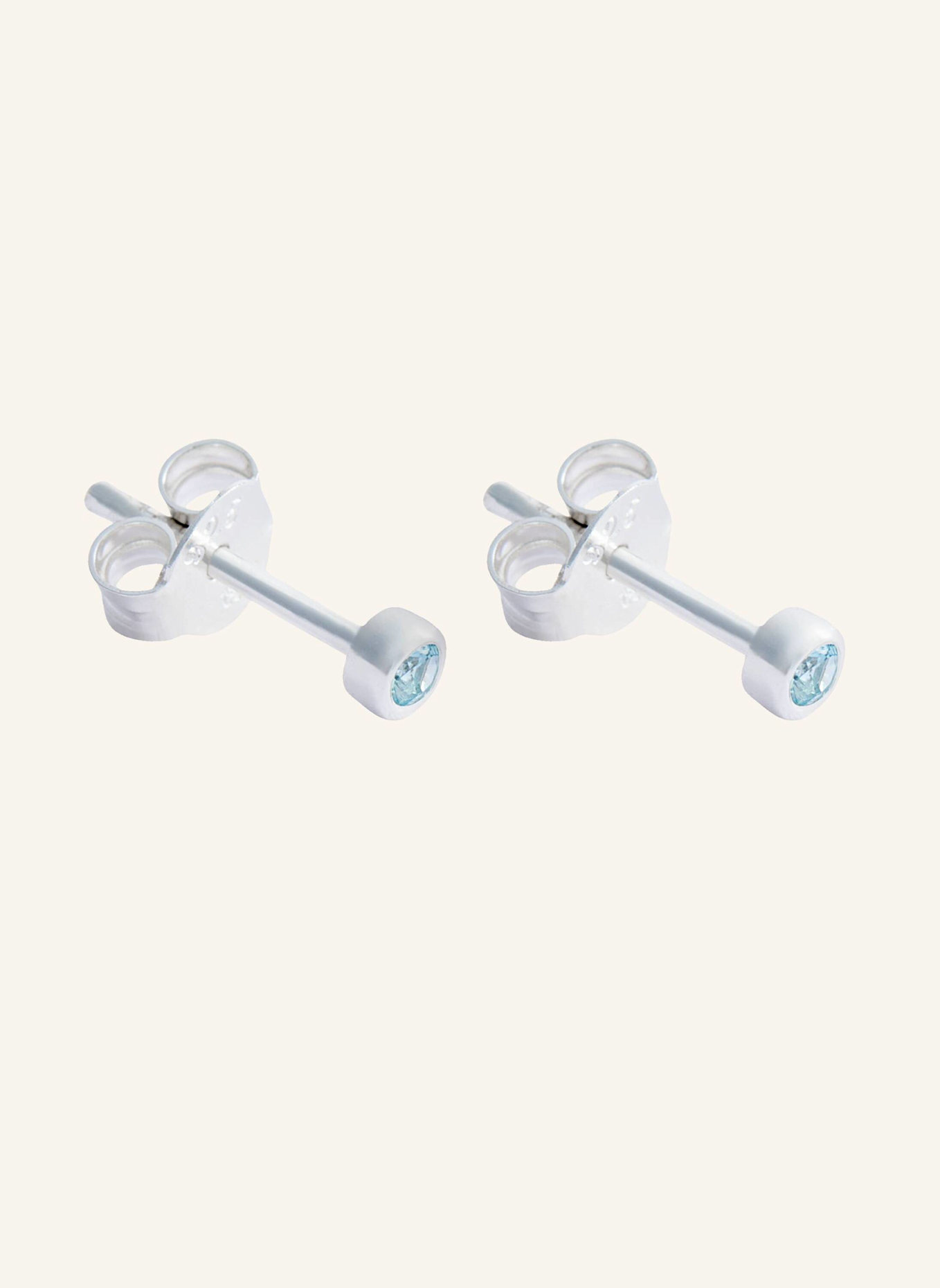 OHH LUILU Ohrstecker CRYSTAL STUDS AQUAMARINE by GLAMBOU: SILBER