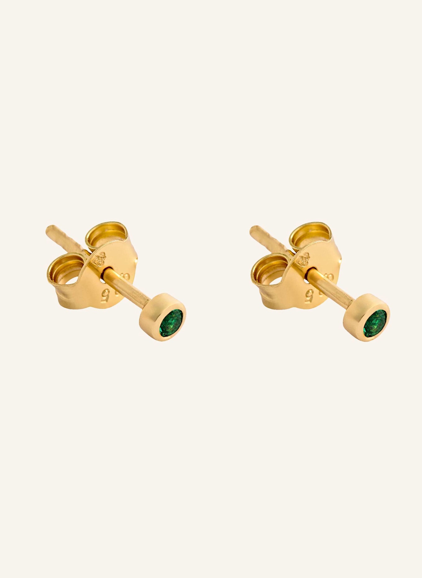 OHH LUILU Ohrstecker CRYSTAL STUDS EMERALD by GLAMBOU: GOLD