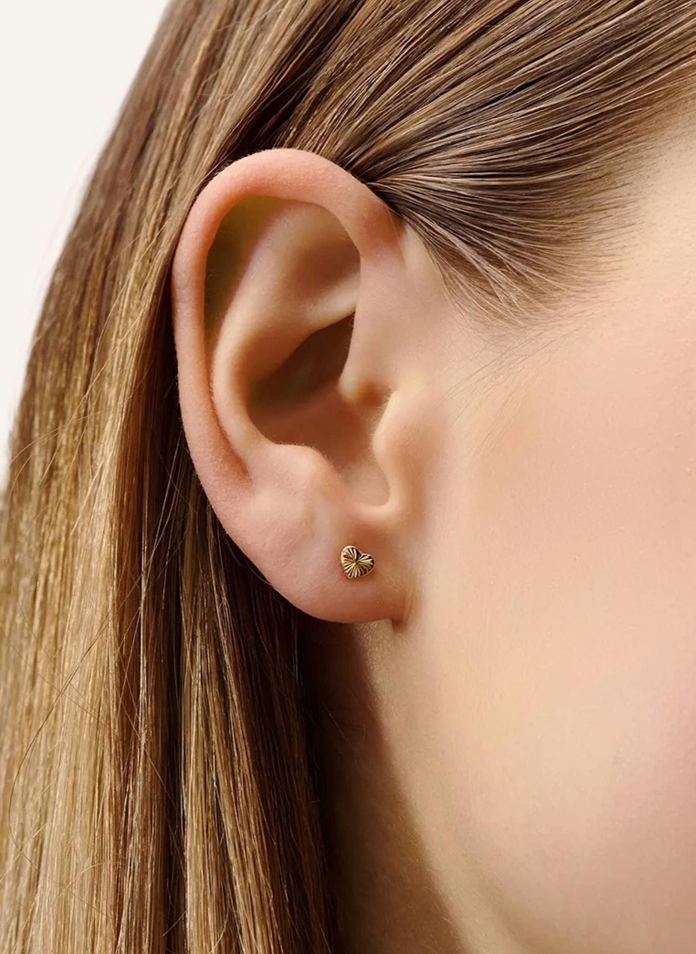 OHH LUILU Ohrstecker HEART OF GOLD STUDS by GLAMBOU: GOLD