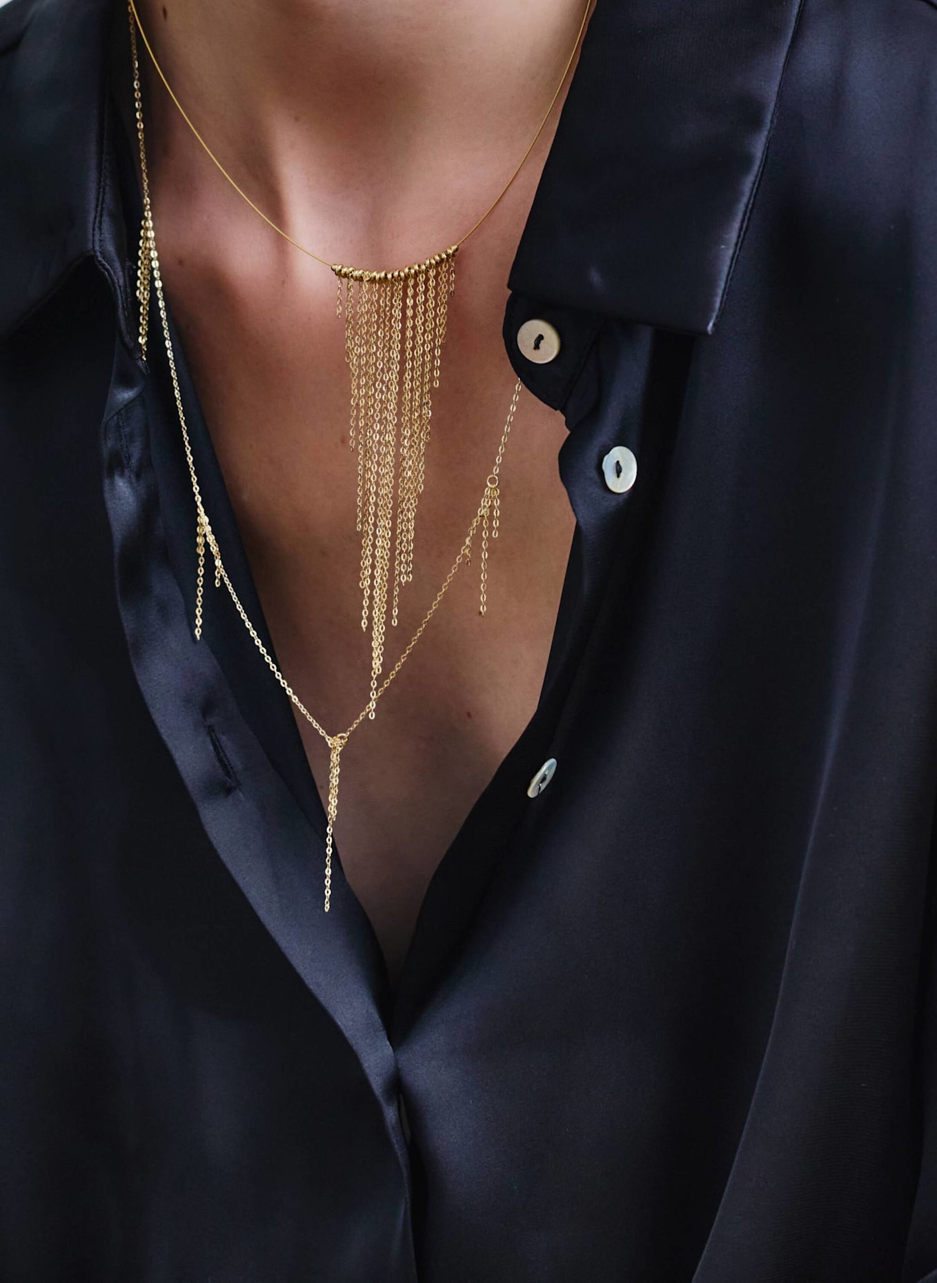 ALISIA Halsketten CHANDELIER LONG by GLAMBOU: GOLD