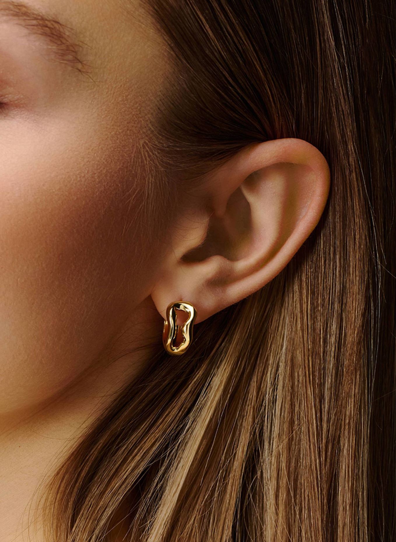 Pompidou Kreolen MELINA SCULPTED SMALL by GLAMBOU: GOLD