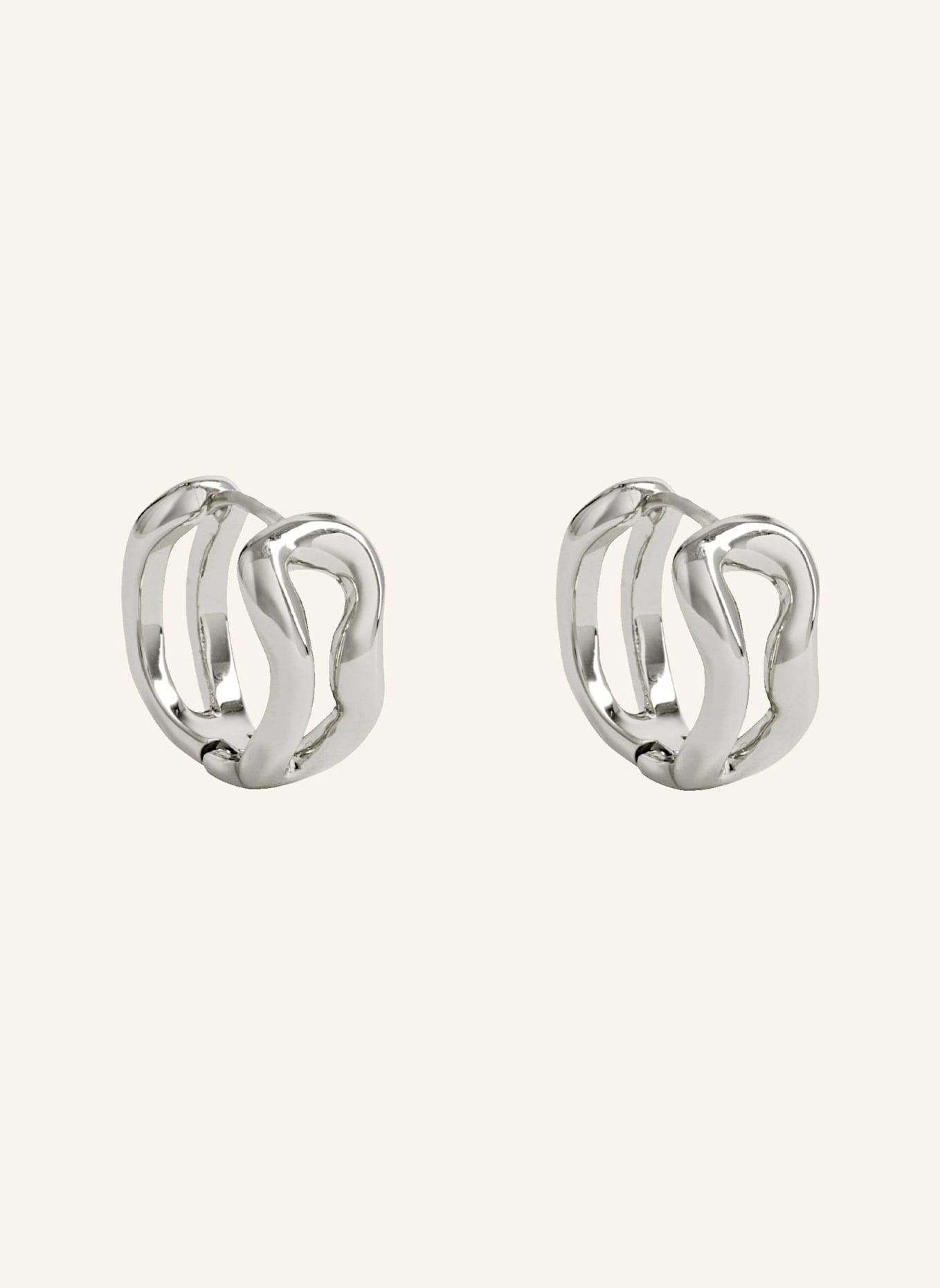 Pompidou Kreolen MELINA SCULPTED SMALL by GLAMBOU: SILBER