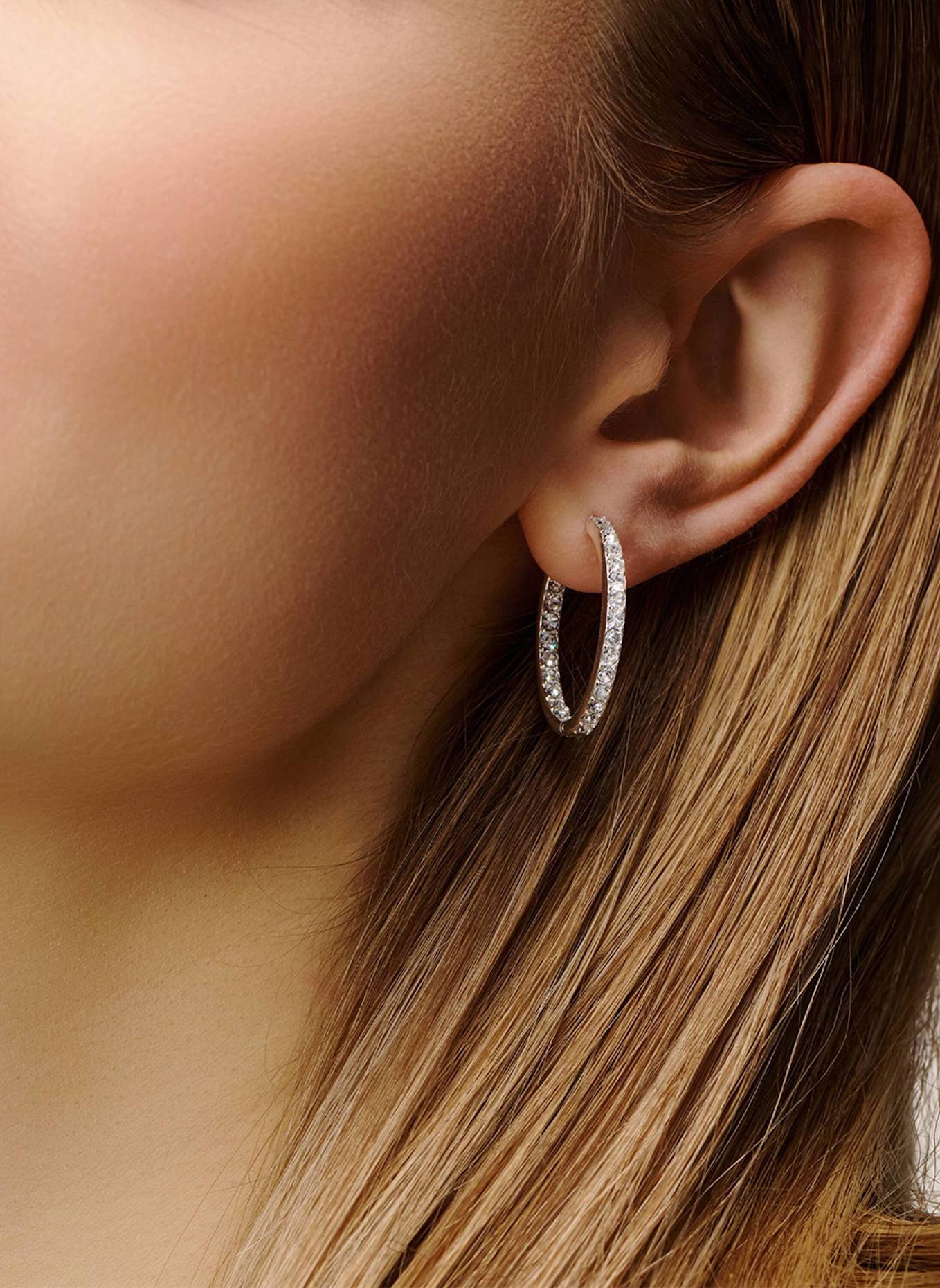 Pompidou Ohrringe LILLIAN MEDIUM PAVé by GLAMBOU: SILBER