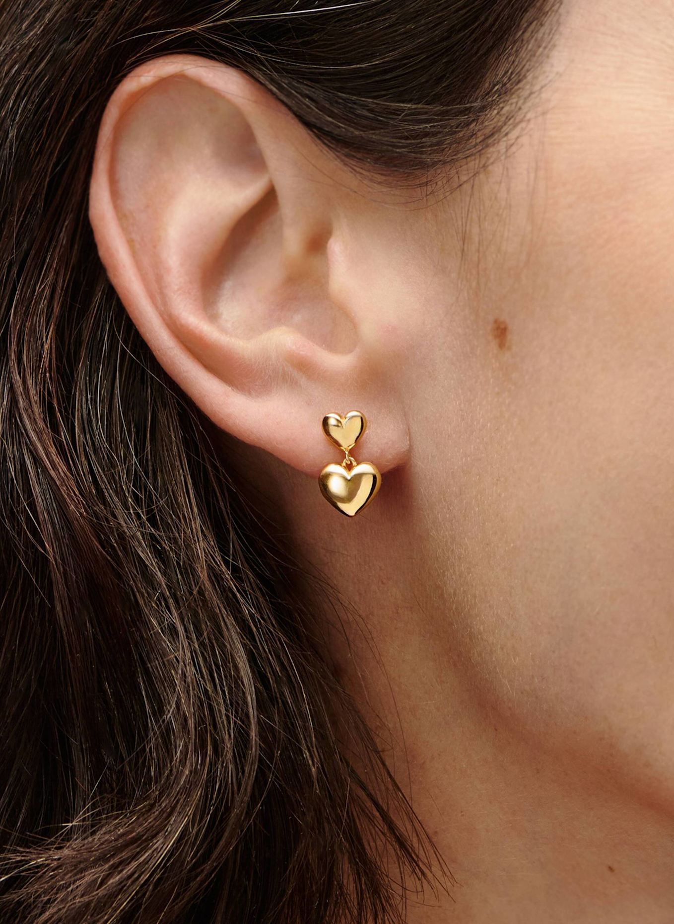 OHH LUILU Ohrhänger DOUBLE LOVE DROPS by GLAMBOU: GOLD