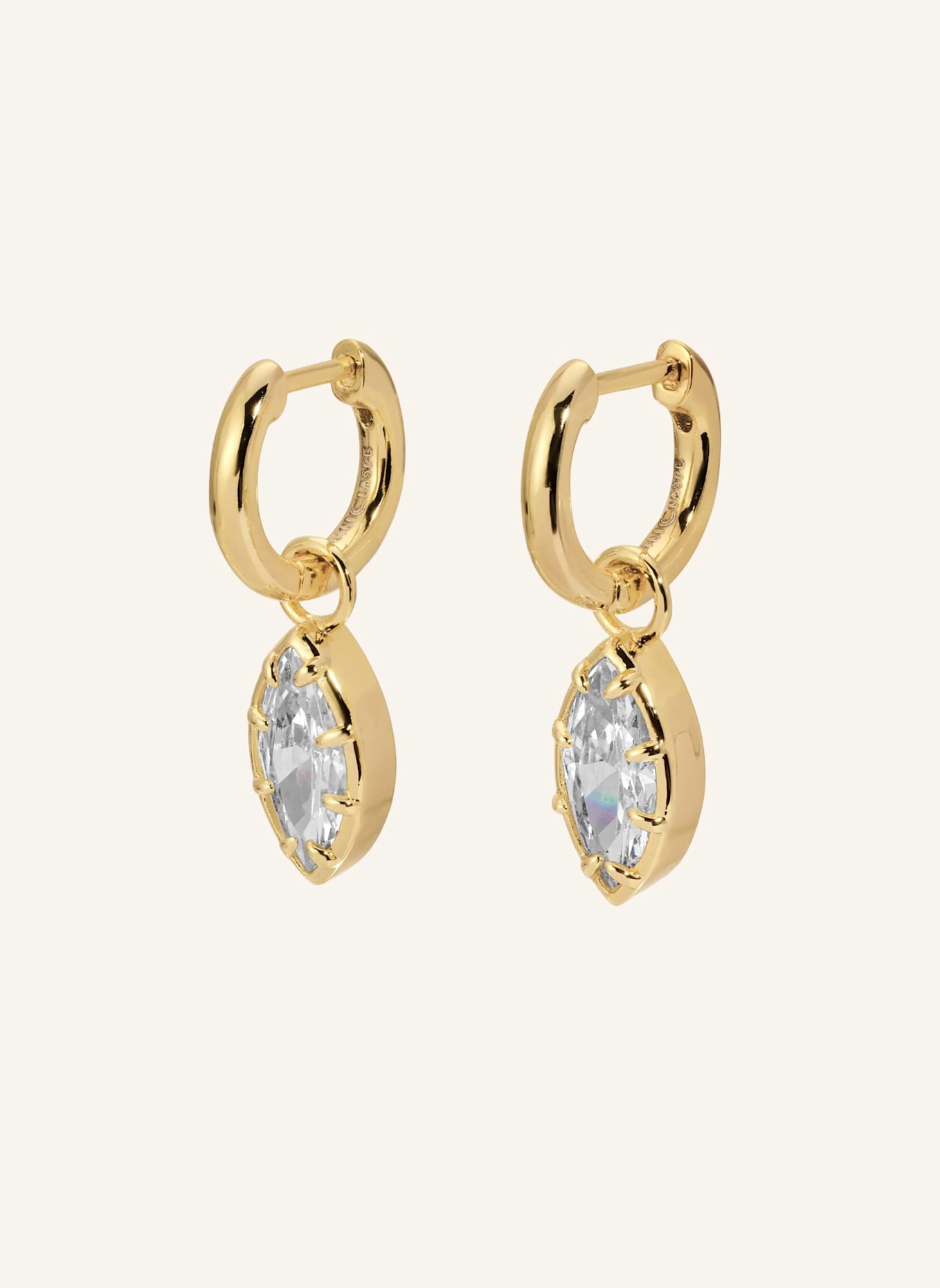 Lili Claspe Creolen ESTELLE MARQUISE DROPS HUGGIES by GLAMBOU: GOLD