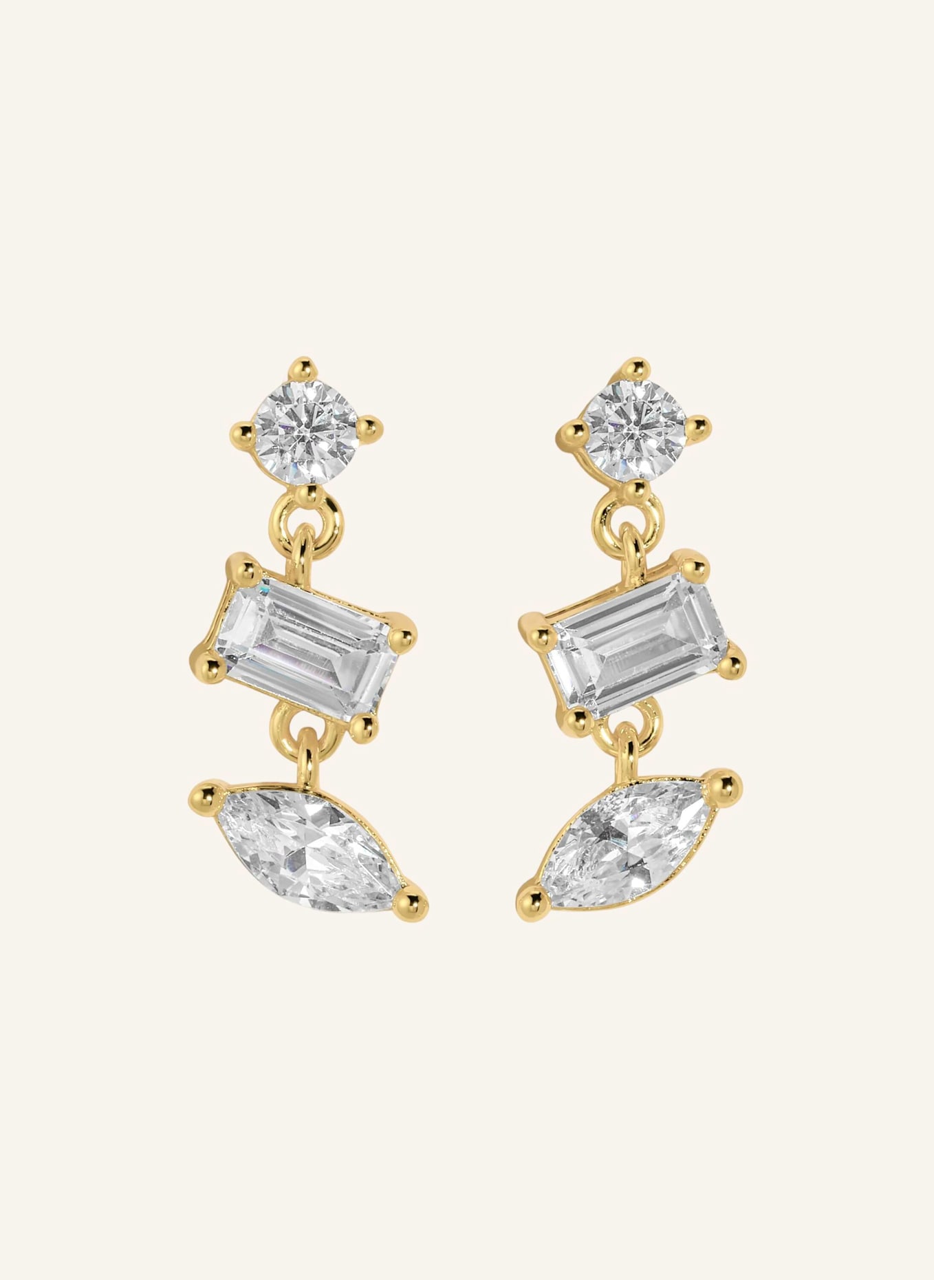 Lili Claspe Ohrhänger MAVIS TRIO STUDS by GLAMBOU: GOLD