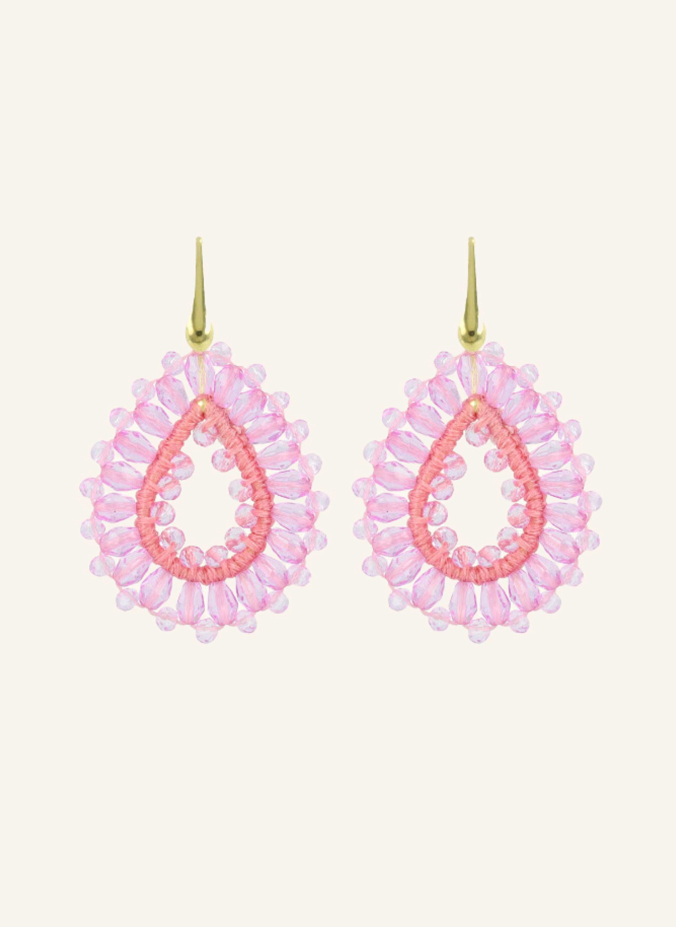 LOTT.gioielli Ohrhänger ROBIN DROP CRYSTAL SMALL BUBBLE PINK by GLAMBOU: GOLD