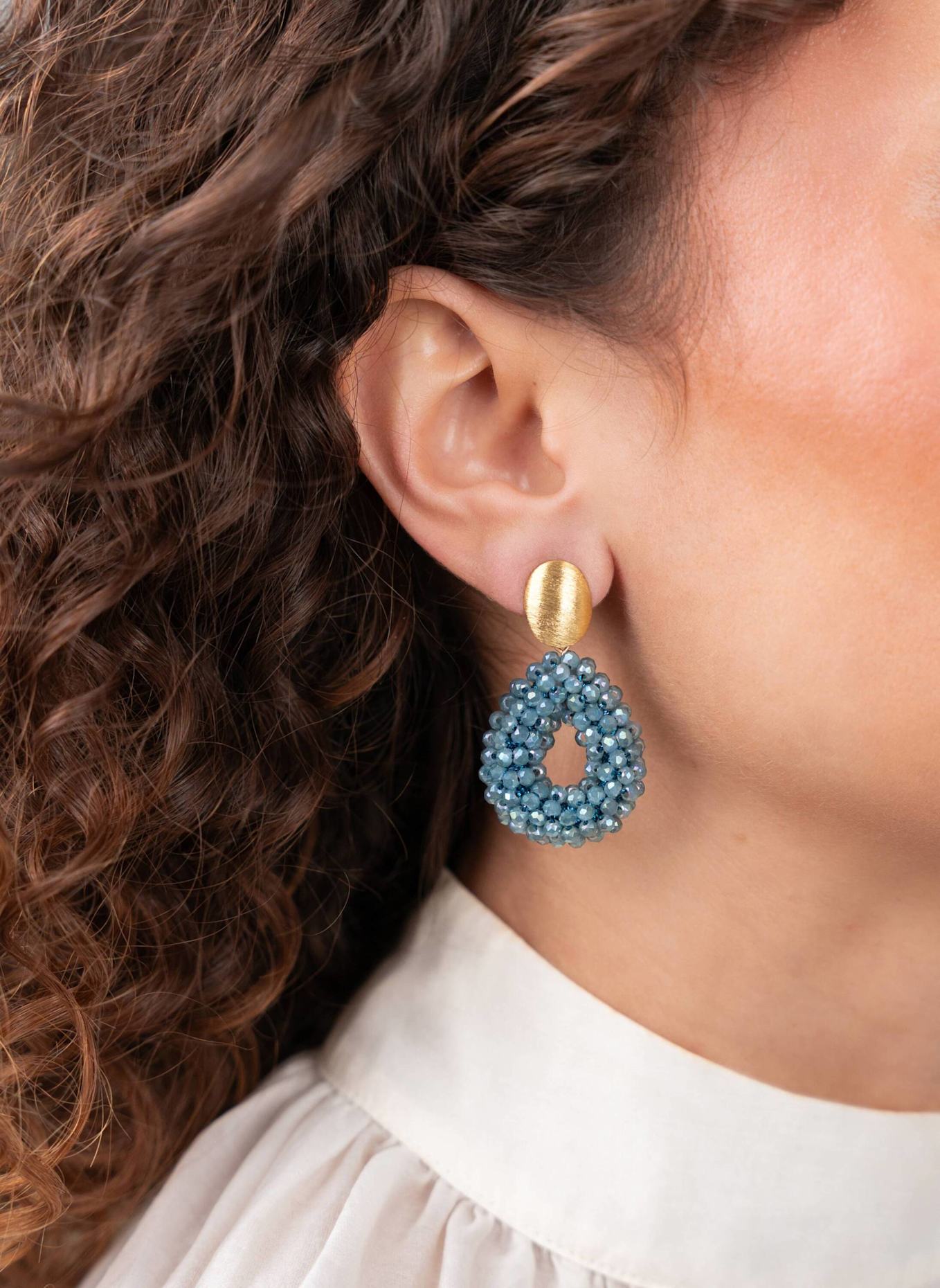 LOTT.gioielli Ohrhänger BERRY DROP XS TEAL BLUE by GLAMBOU: GOLD