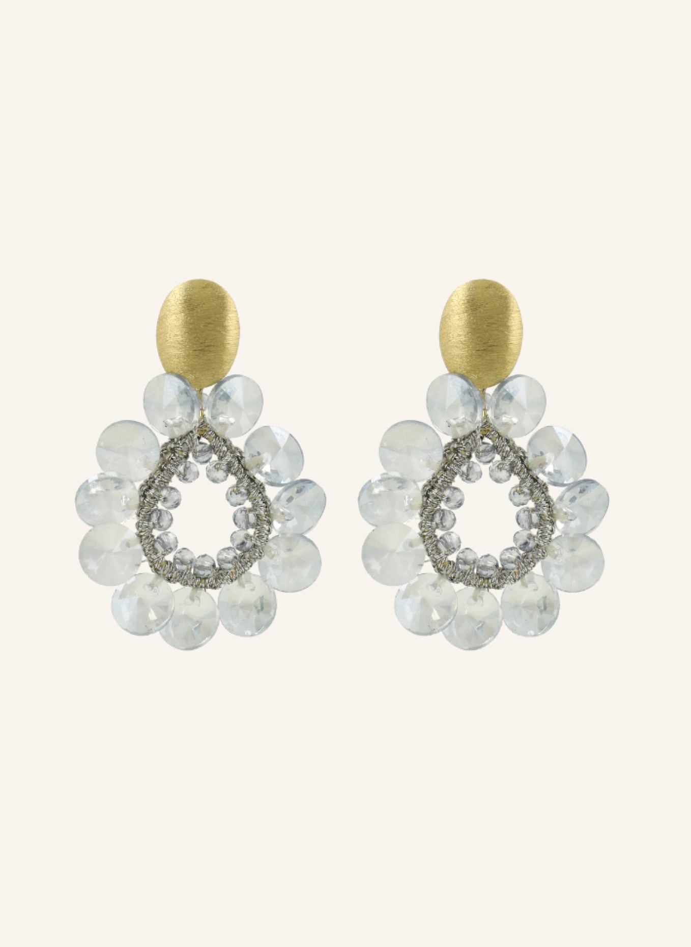 LOTT.gioielli Ohrhänger SUSAN FLOWER DROP ELEMENT BLUE AURA by GLAMBOU: GOLD