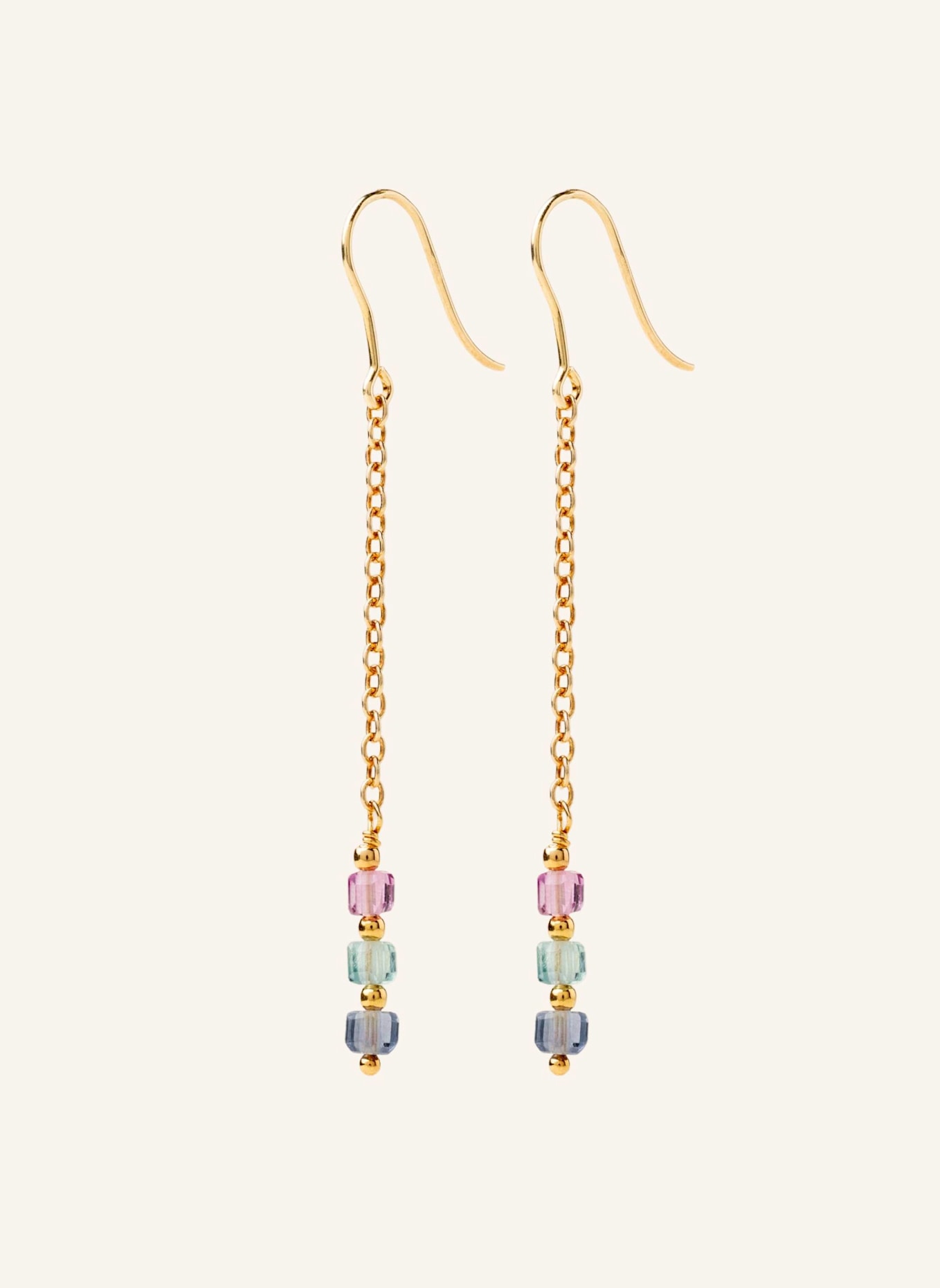 ALISIA Ohrhänger FLUORITE LONG by GLAMBOU: GOLD