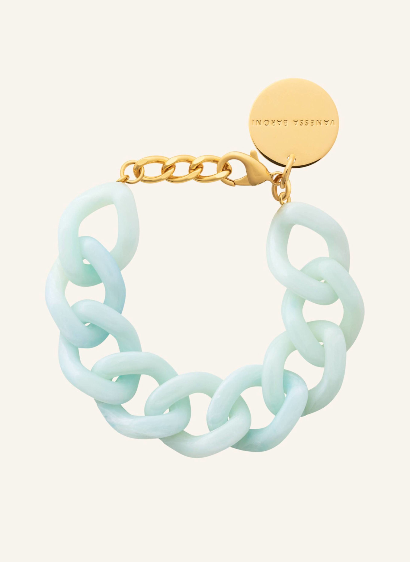 VANESSA BARONI Armbänder FLAT CHAIN BRACELET CLOUD MARBLE by GLAMBOU: GOLD