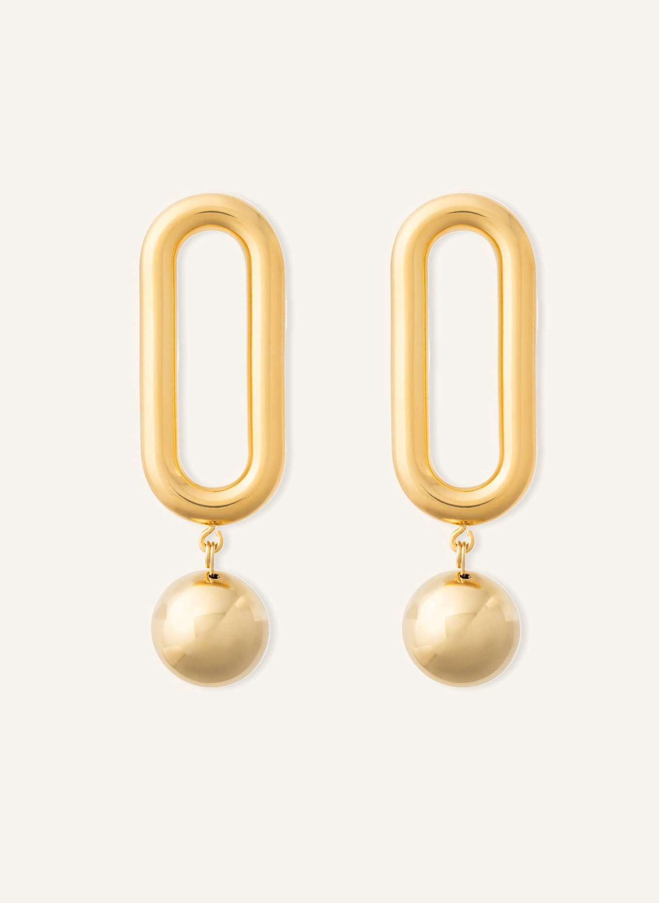 VANESSA BARONI Ohrhänger BOLD LINK BEAD EARRING GOLD by GLAMBOU: GOLD