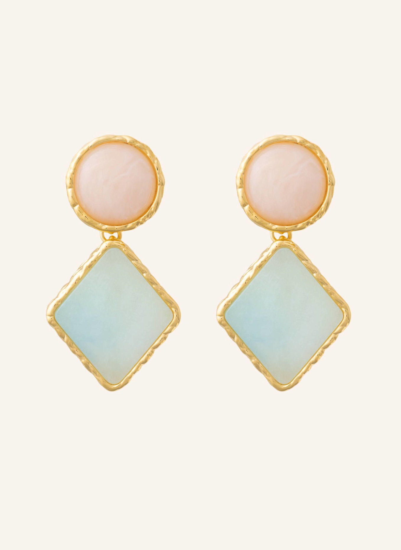 VANESSA BARONI Ohrhänger VINTAGE GEOMETRIC EARRING LATTE MARBLE CLOUD MARBLE by GLAMBOU: GOLD