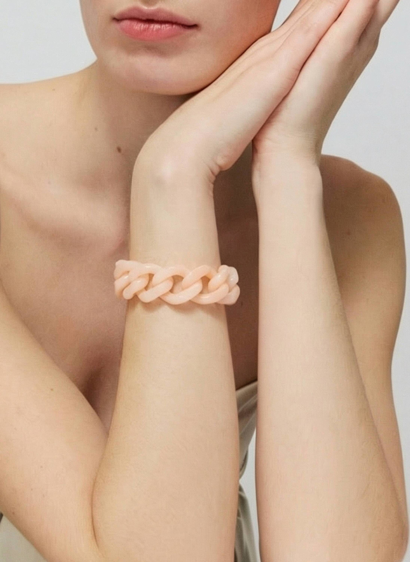 VANESSA BARONI Armbänder FLAT CHAIN BRACELET LATTE by GLAMBOU: GOLD