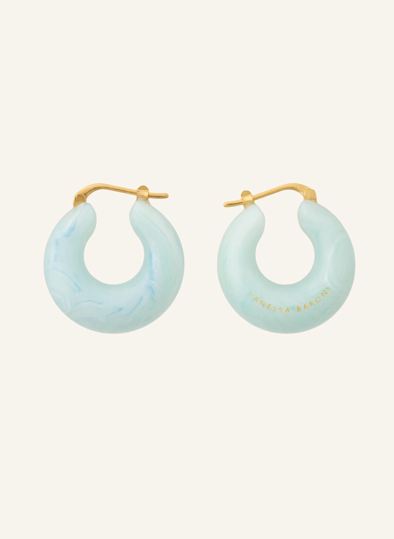 VANESSA BARONI Creolen CIRCLET EARRING CLOUD MARBLE by GLAMBOU: GOLD
