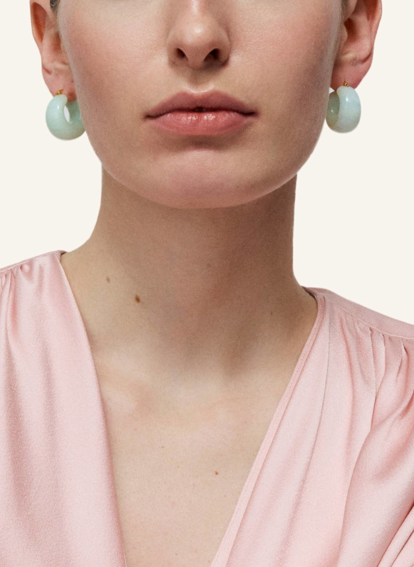 VANESSA BARONI Creolen CIRCLET EARRING CLOUD MARBLE by GLAMBOU: GOLD