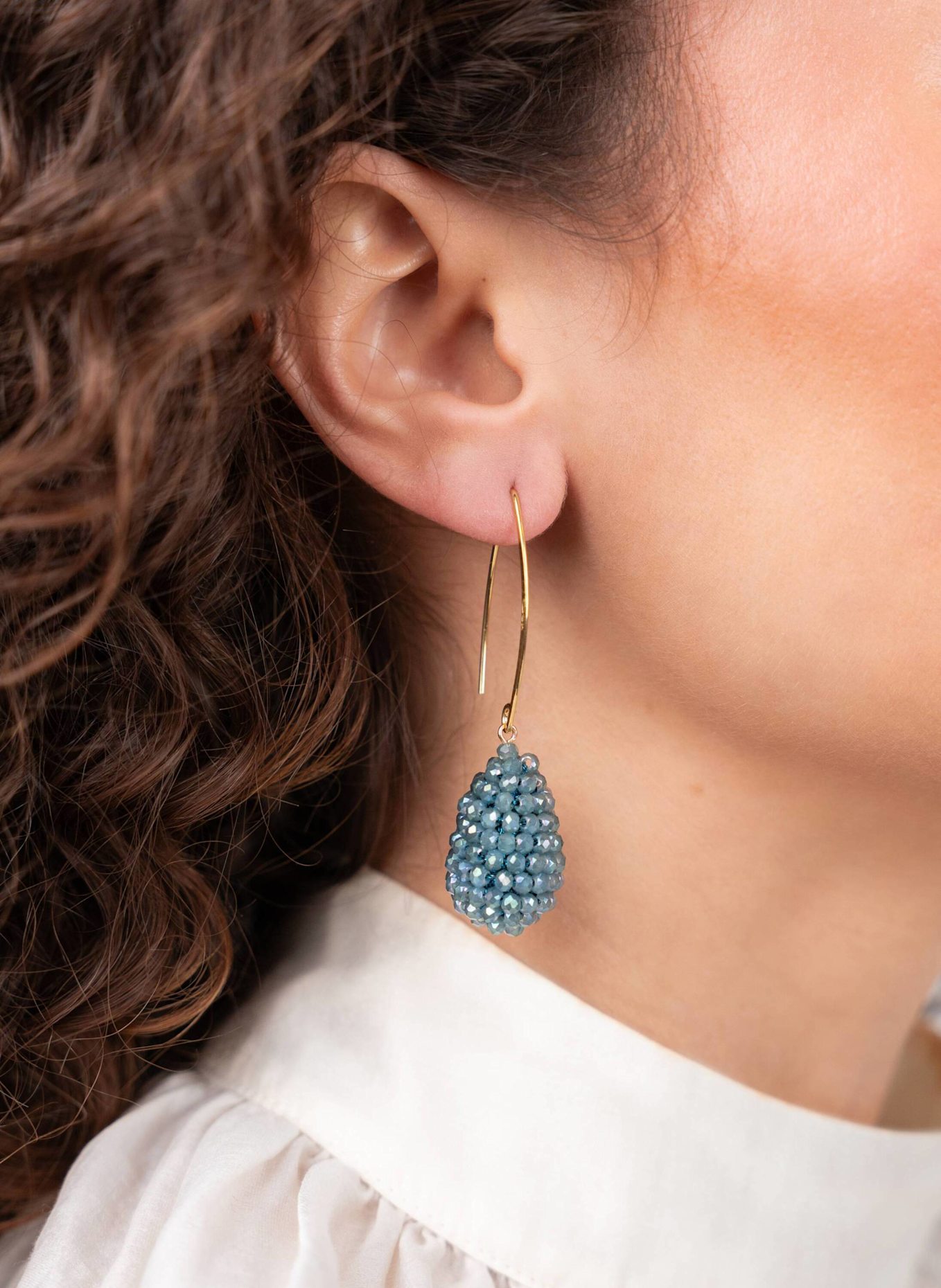 LOTT.gioielli Ohrhänger AMY CONE S TEAL BLUE by GLAMBOU: GOLD