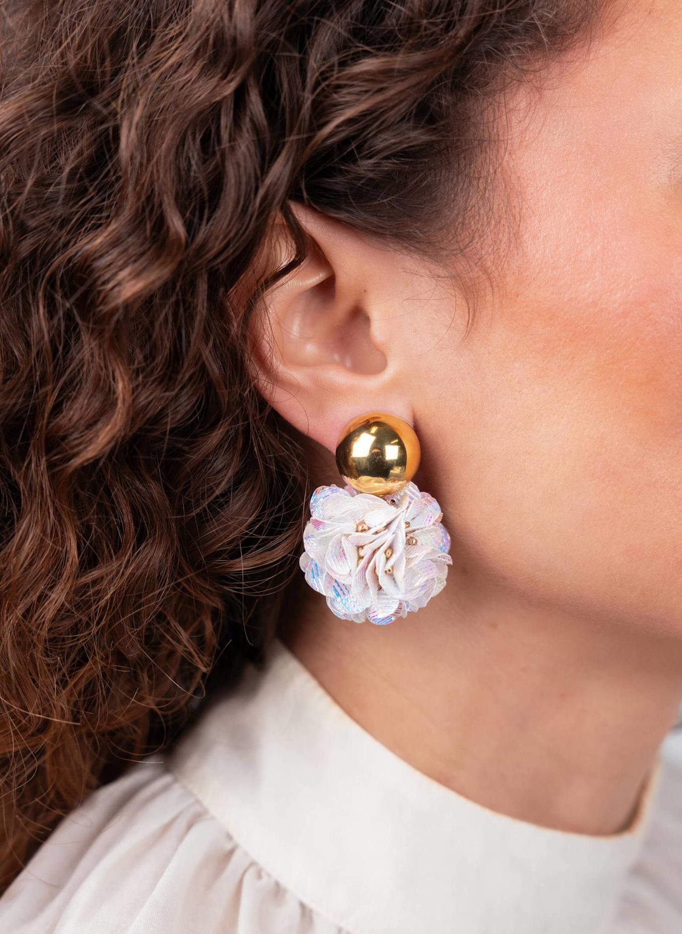 LOTT.gioielli Ohrhänger VLINDER SEQUIN GLOBE M SILVER HOLO by GLAMBOU: GOLD