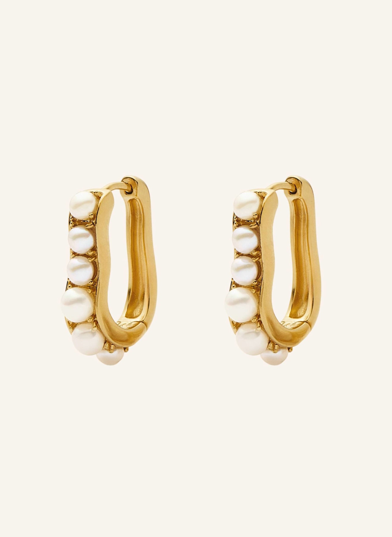 MISSOMA Creolen PEARL WAVE SMALL HOOP EARRINGS by GLAMBOU: GOLD