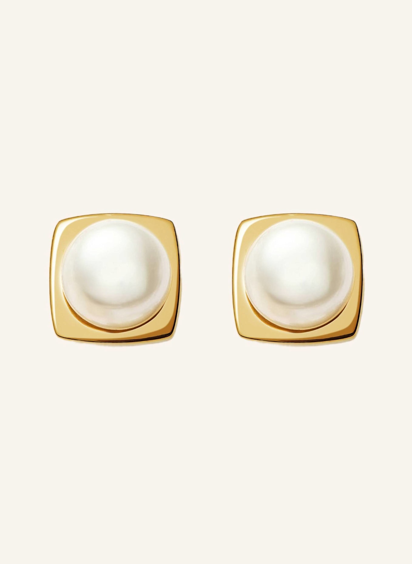 MISSOMA Ohrstecker BUTTON PEARL SQUARE STUD EARRINGS by GLAMBOU: GOLD