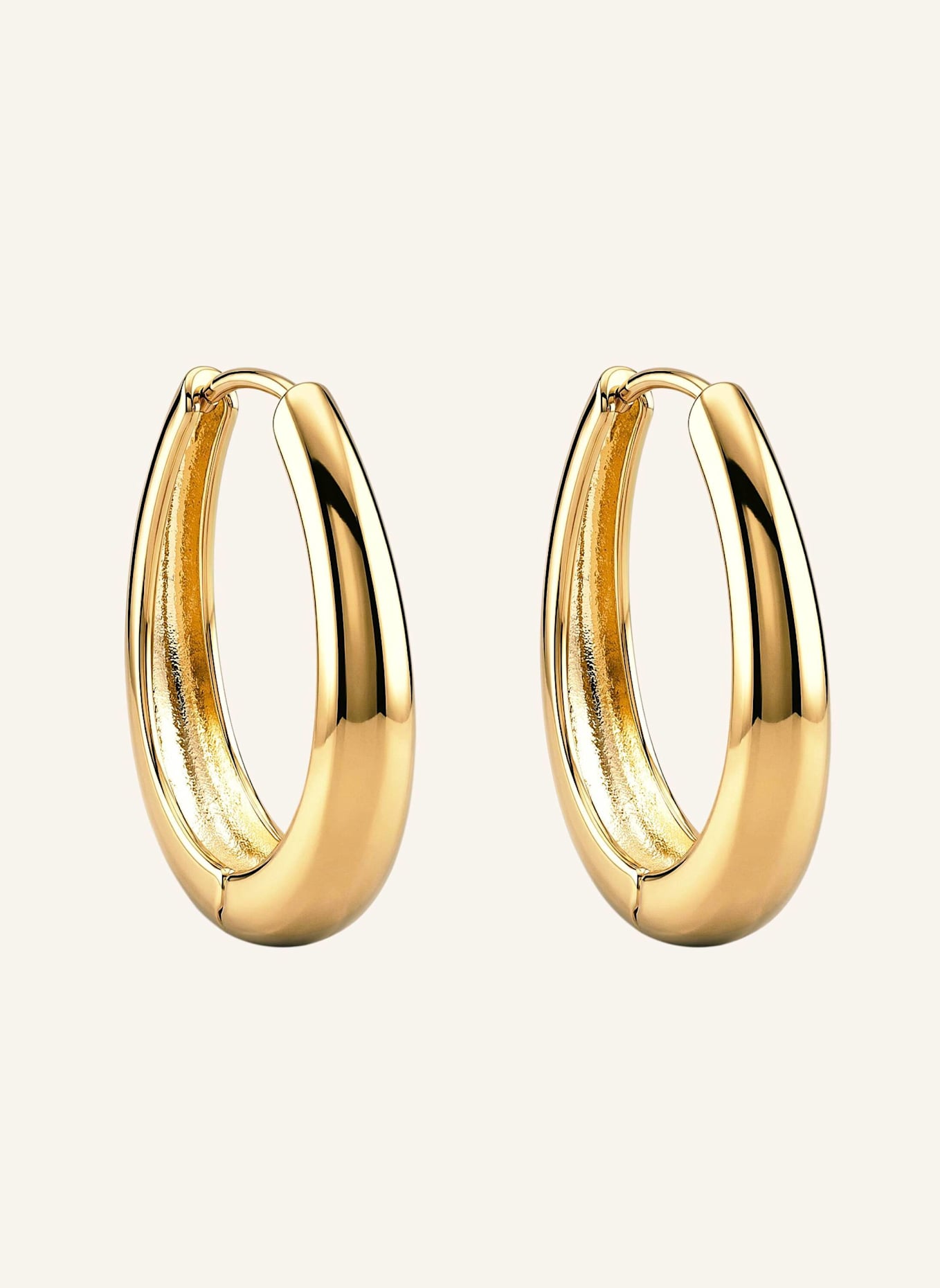 Pompidou Creolen DIVINE OVAL HOOPS by GLAMBOU: GOLD