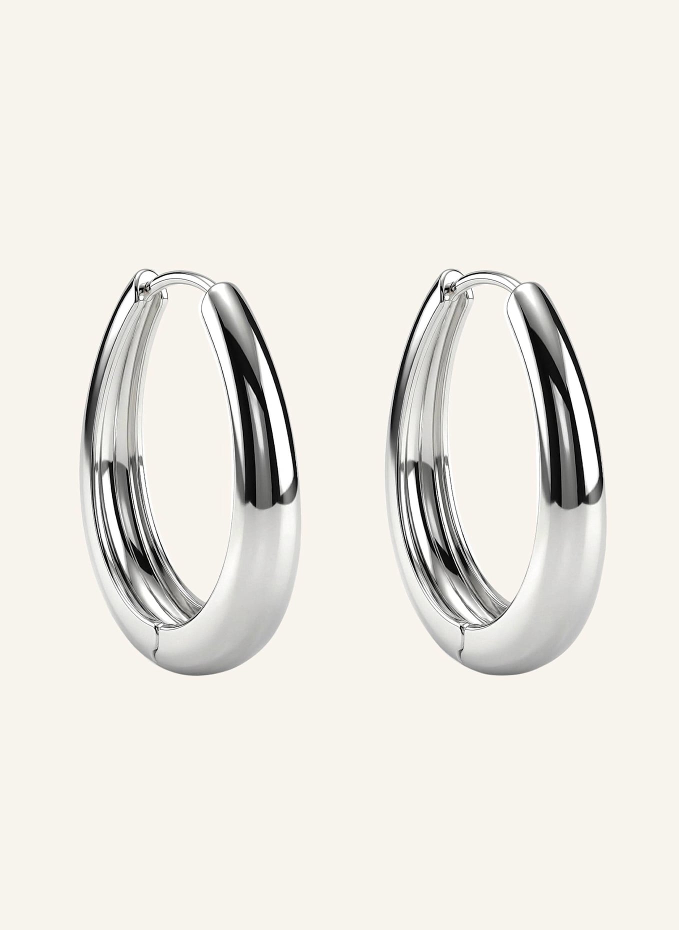 Pompidou Creolen DIVINE OVAL HOOPS by GLAMBOU: SILBER