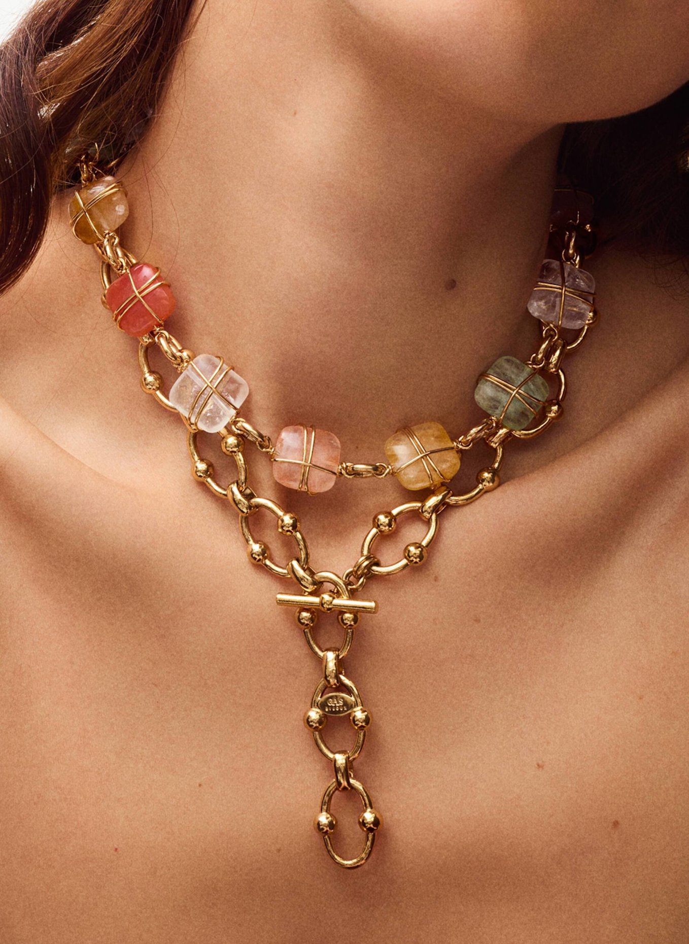 GAS BIJOUX Ketten RAINBOW SQUARE by GLAMBOU: GOLD