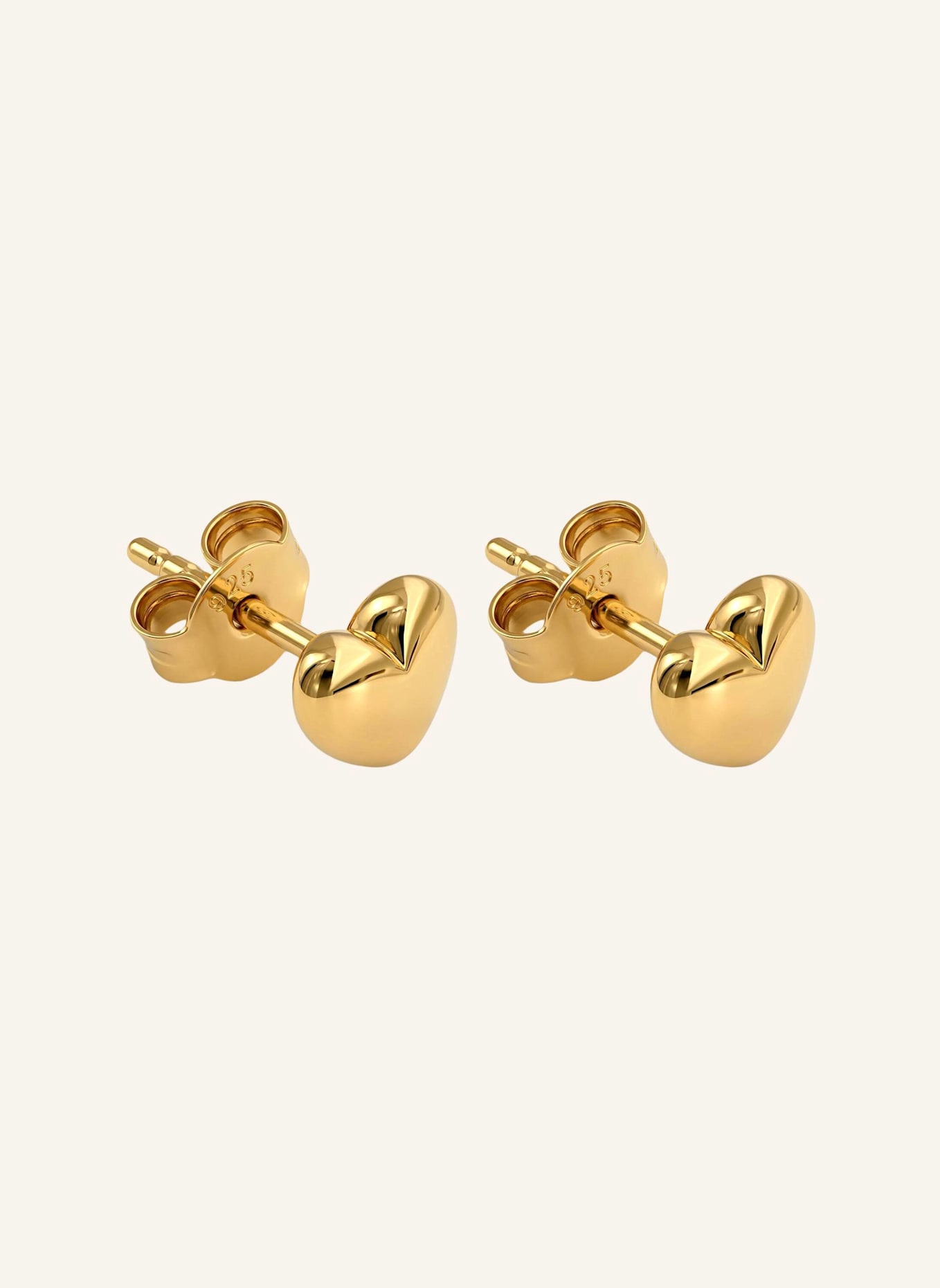 OHH LUILU Ohrstecker PUFFY HEART STUDS by GLAMBOU: GOLD