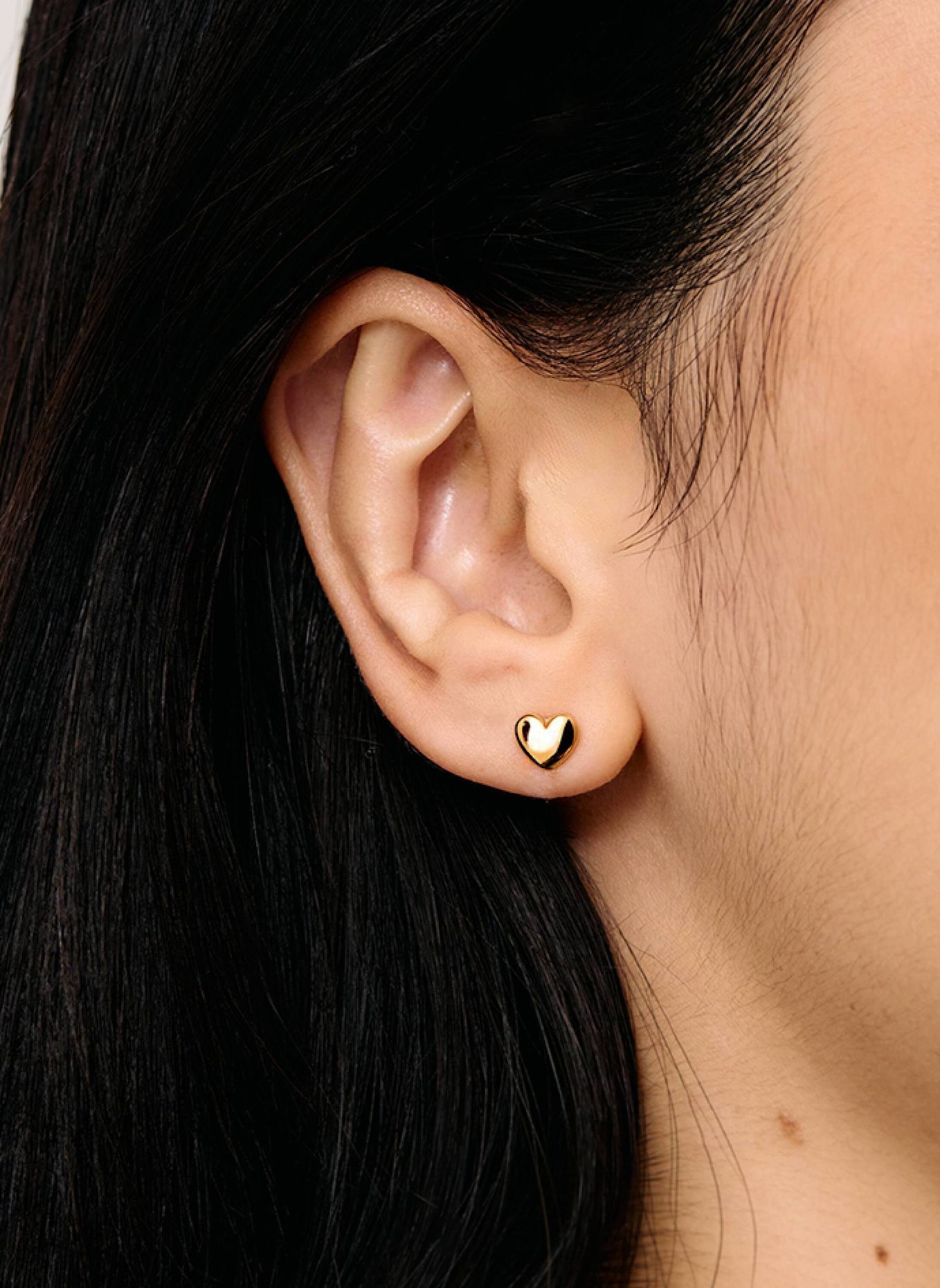 OHH LUILU Ohrstecker PUFFY HEART STUDS by GLAMBOU: GOLD